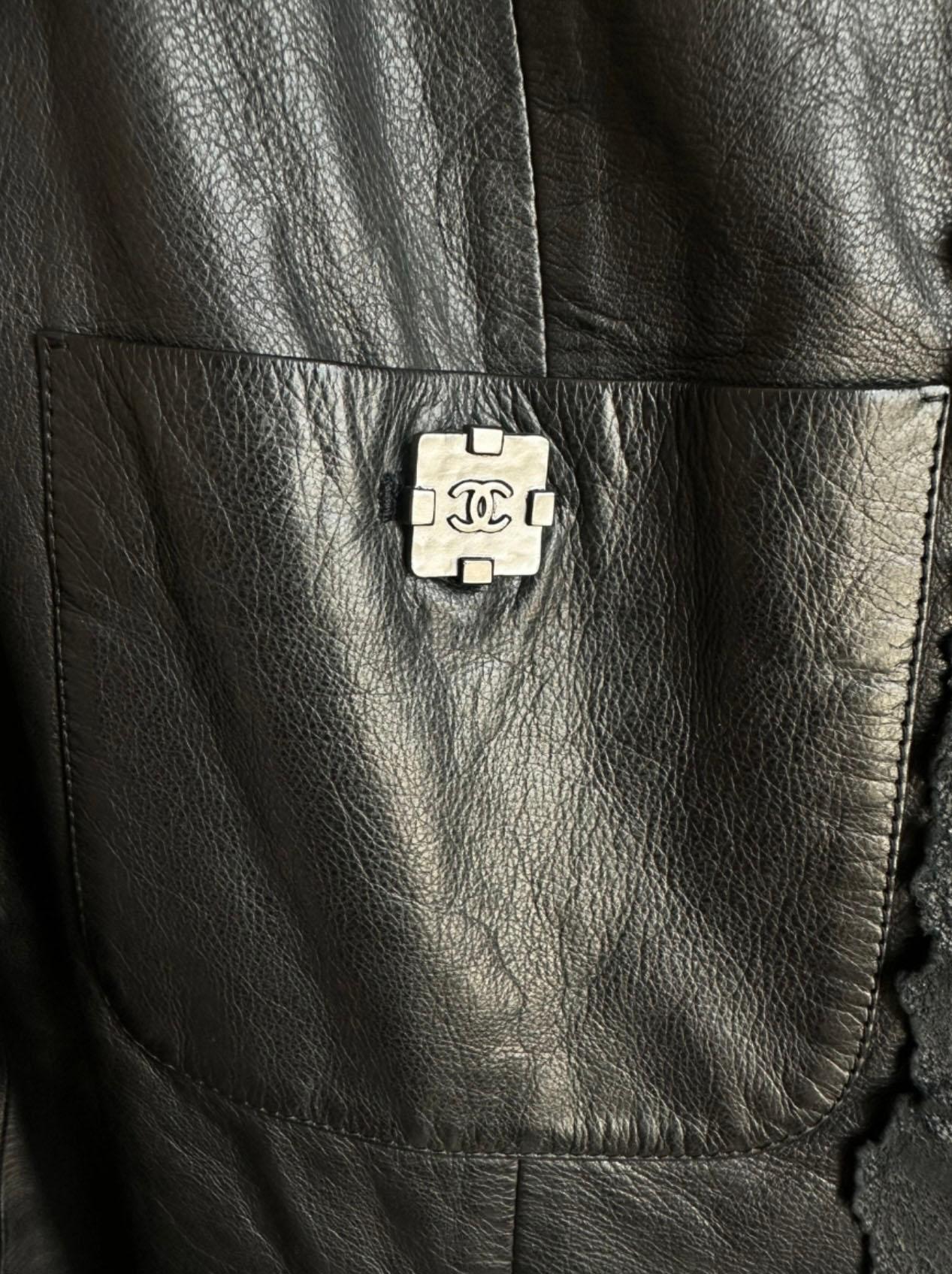 Chanel 12K$ New Black Leather Jacket 48 FR 3