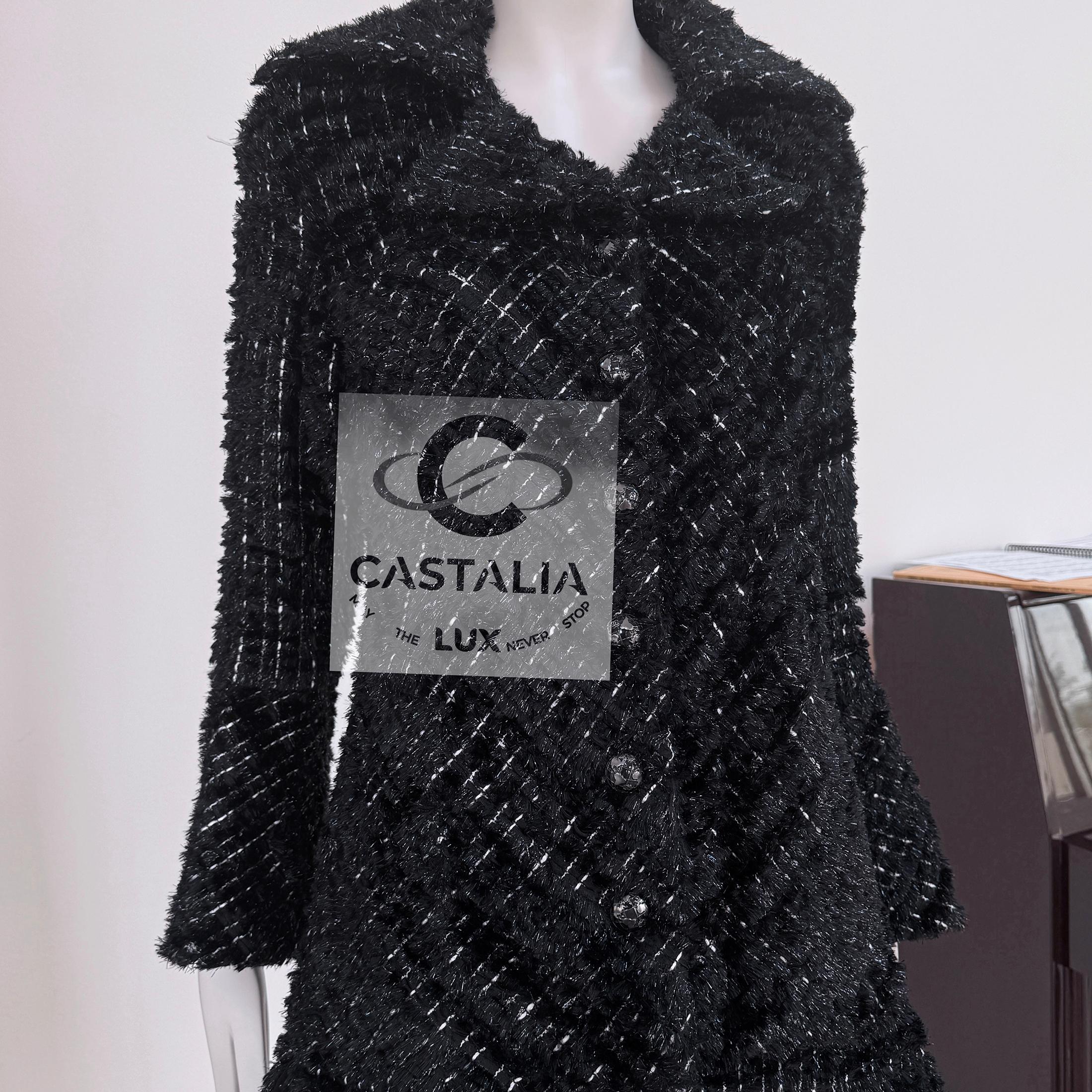 Chanel 12K$ New Cara Delevingne Style Fluffy Tweed Jacket 36 FR For Sale 5