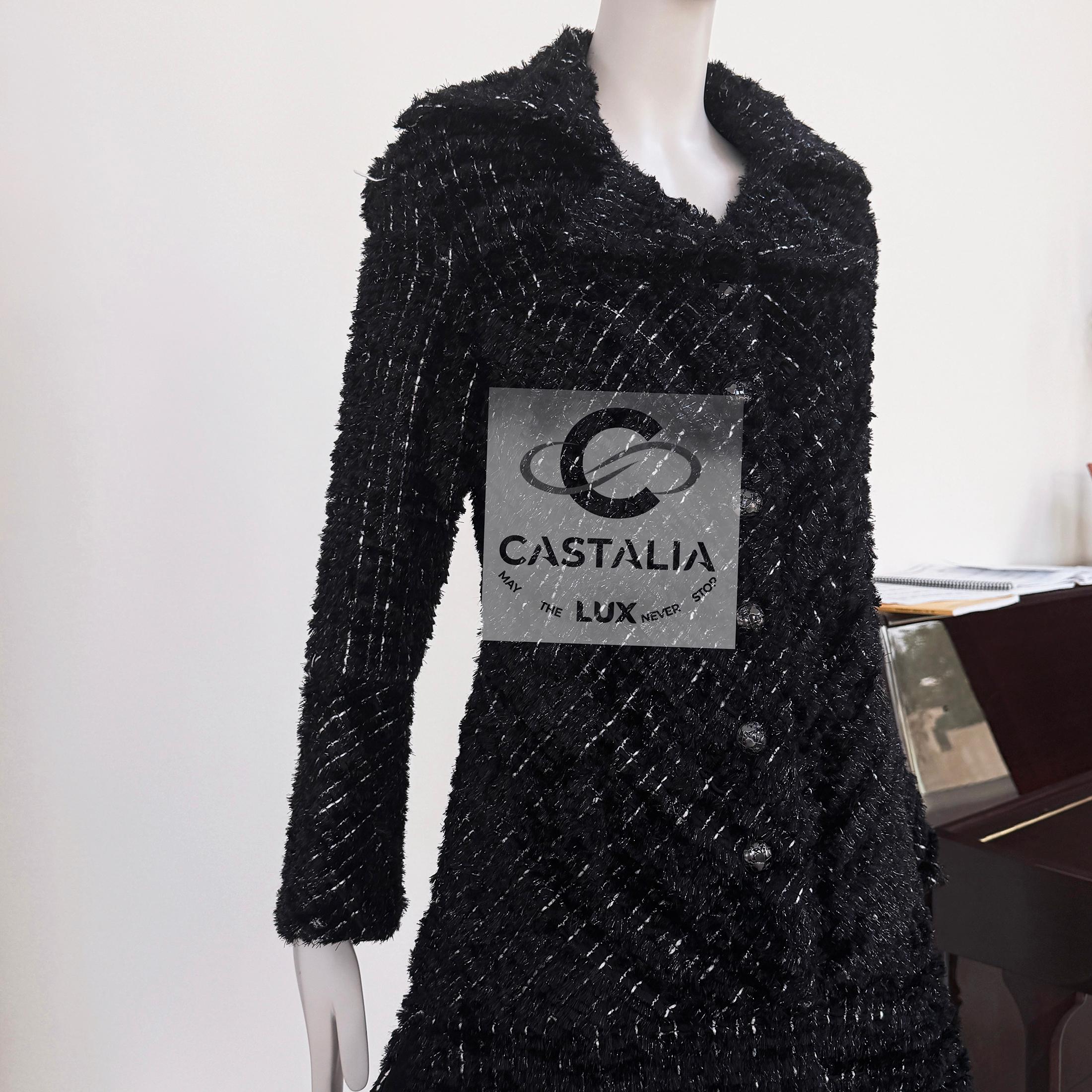Chanel 12K$ New Cara Delevingne Style Fluffy Tweed Jacket 36 FR For Sale 7
