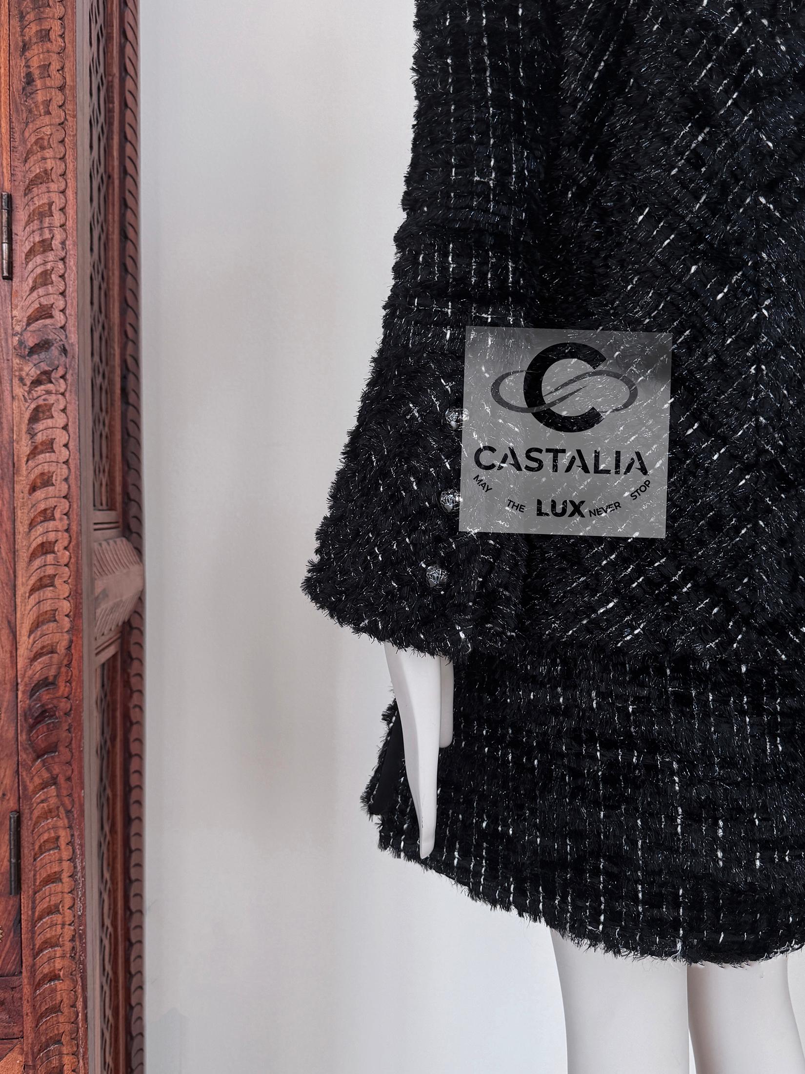 Chanel 12K$ New Cara Delevingne Style Fluffy Tweed Jacket 36 FR For Sale 9
