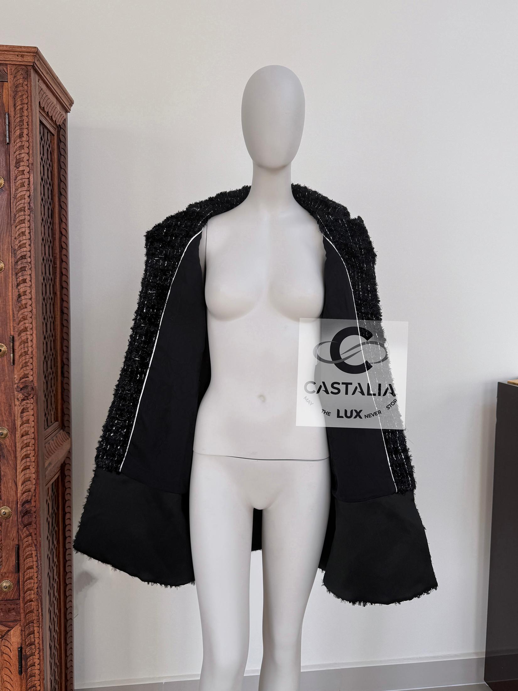 Chanel 12K$ New Cara Delevingne Style Fluffy Tweed Jacket 36 FR For Sale 13