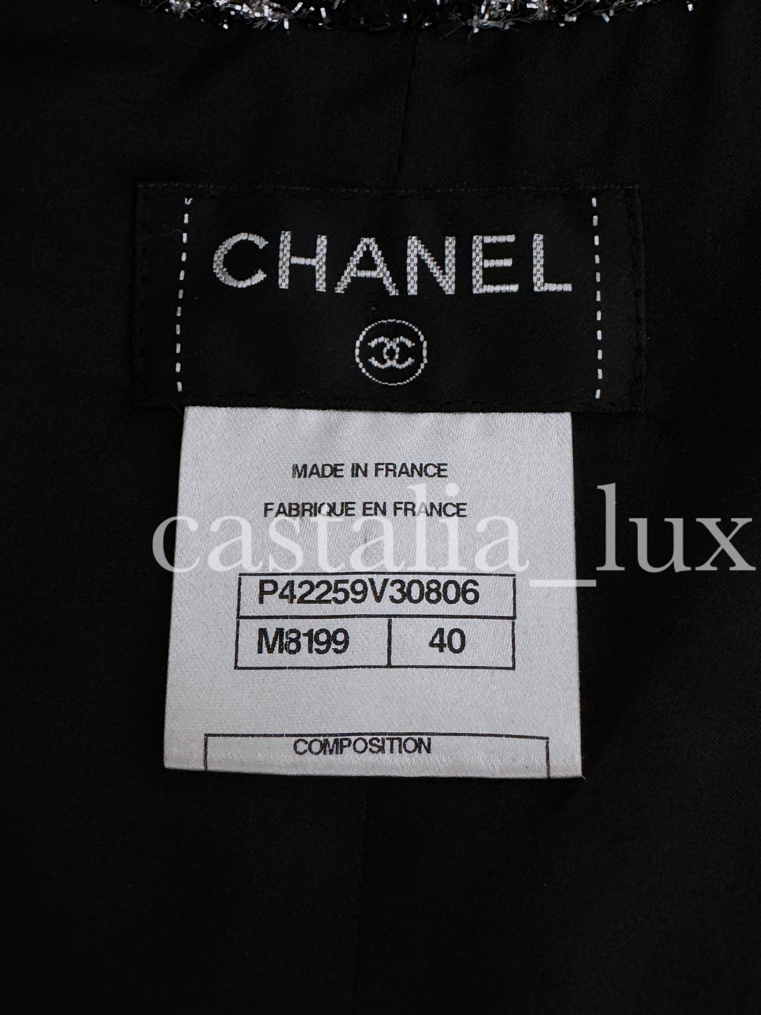 Chanel 12K$ New CC Jewel Buttons Black Tweed Jacket and Skirt Set For Sale 14