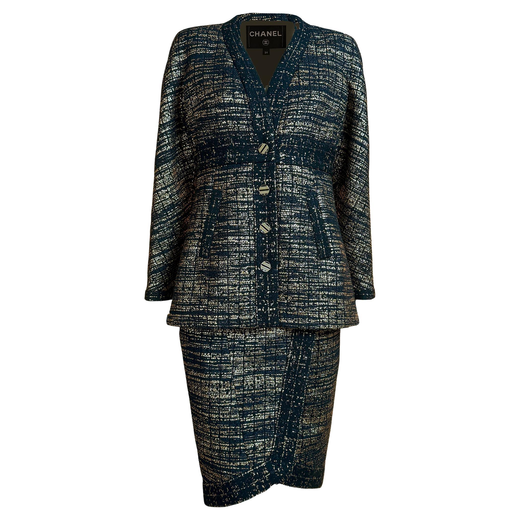 CHANEL 12K$ New Paris / Egypt Iconic Black Tweed Ensemble 34 FR