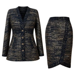CHANEL 12K$ New Paris / EGYPT Iconic Black Tweed Suit 34 FR