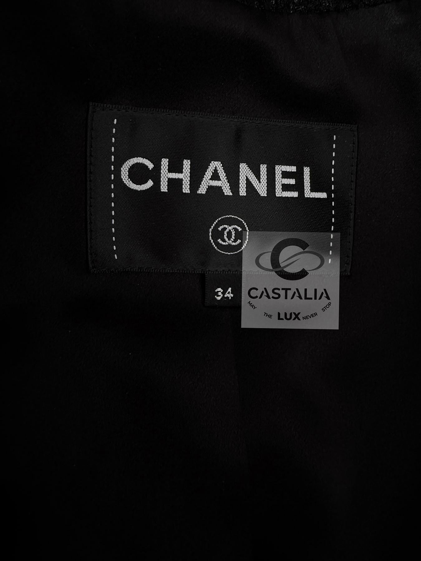 Chanel 12K$ New Sequinned Black Tweed Jacket 34 FR 13