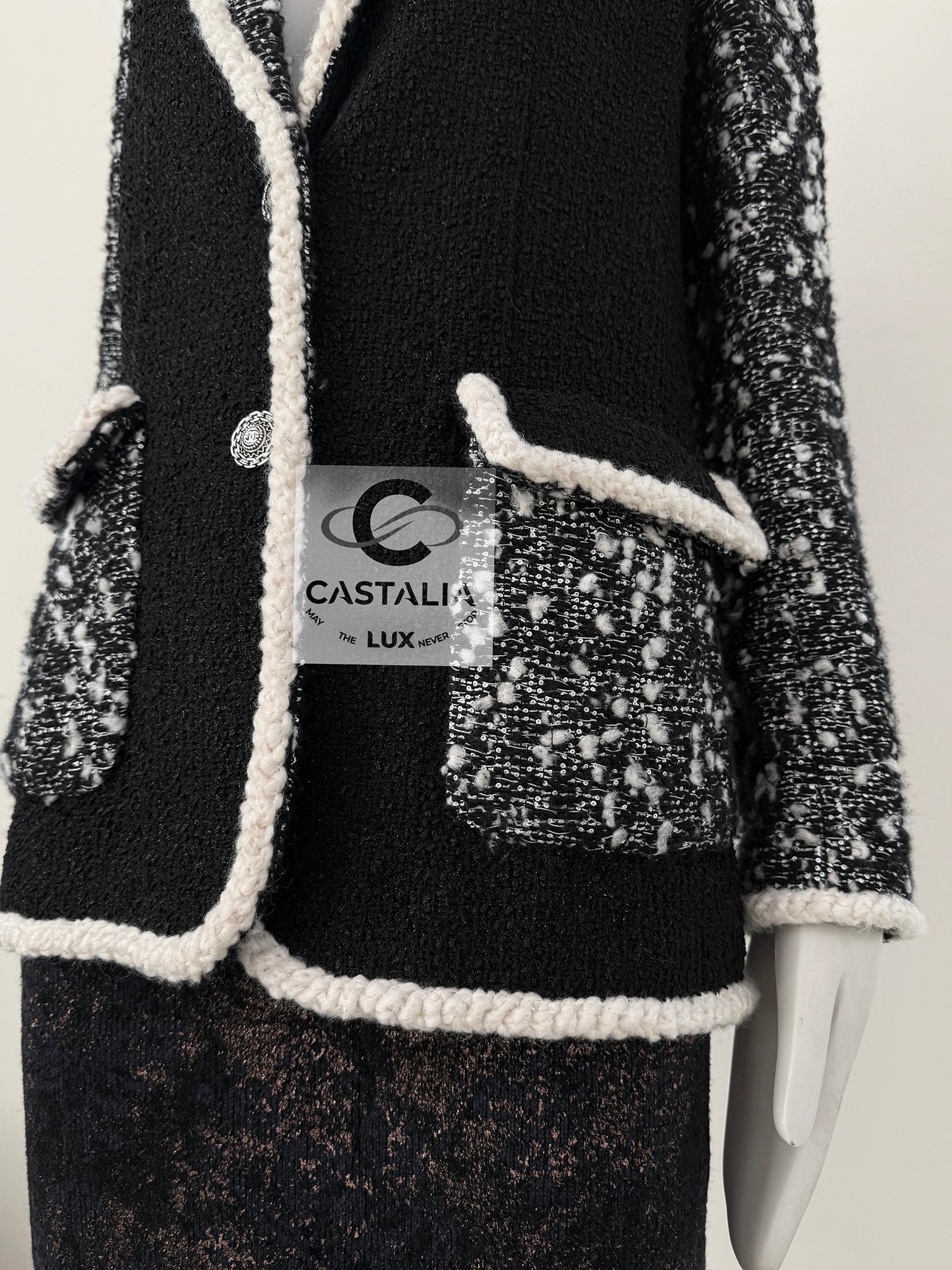Chanel 12K$ New Sequinned Black Tweed Jacket 34 FR 3