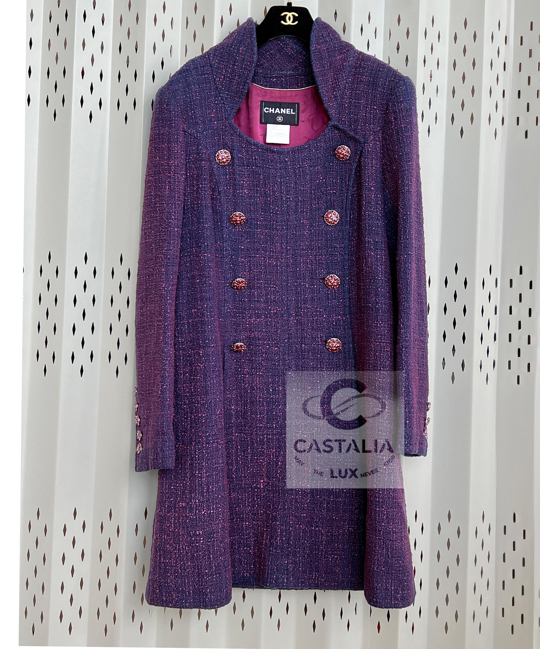 Chanel 12K$ Paris / Bombay Runway Tweed Coat 48 FR For Sale 7