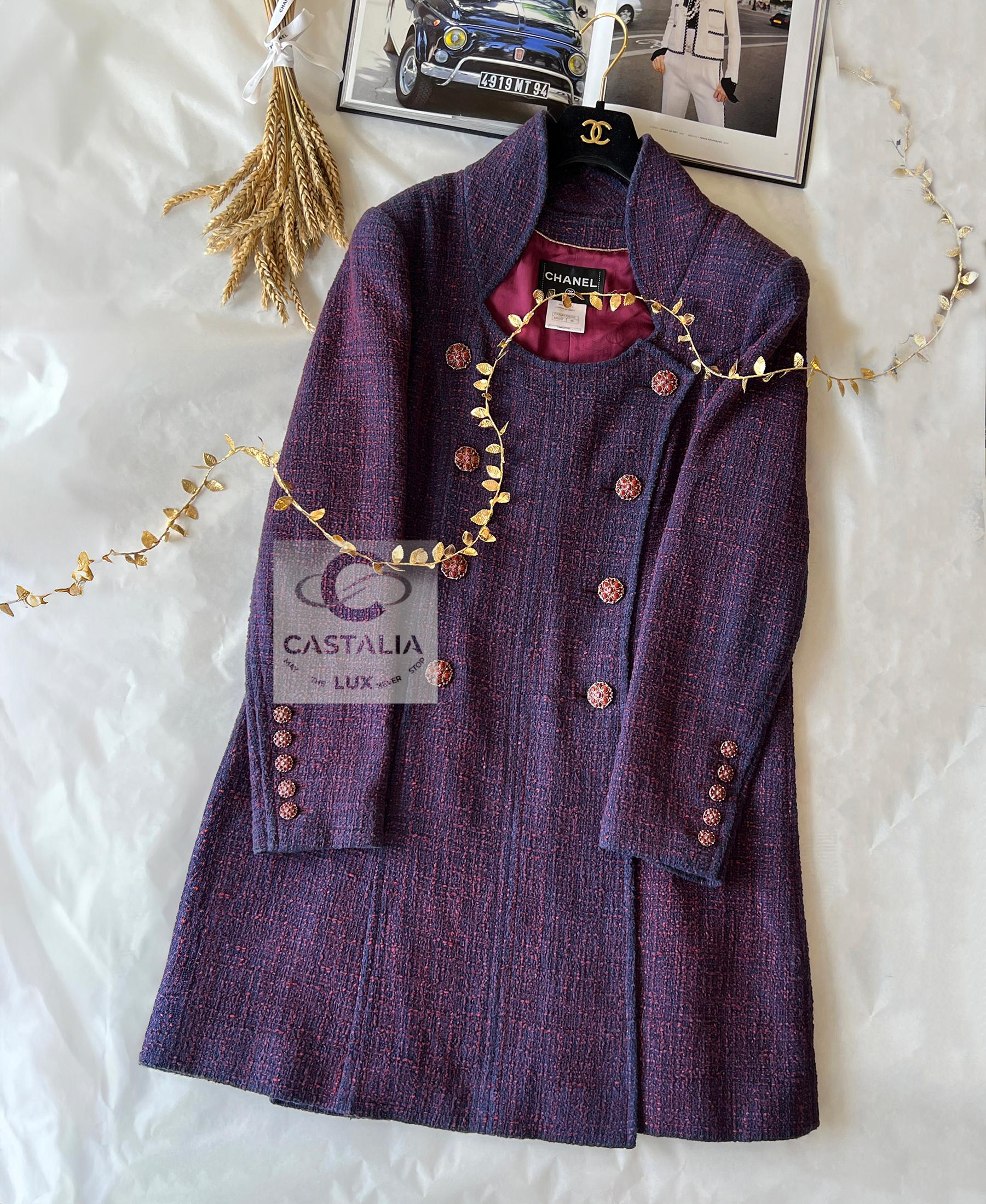 Chanel 12K$ Paris / Bombay Runway Tweed Coat 48 FR For Sale 8