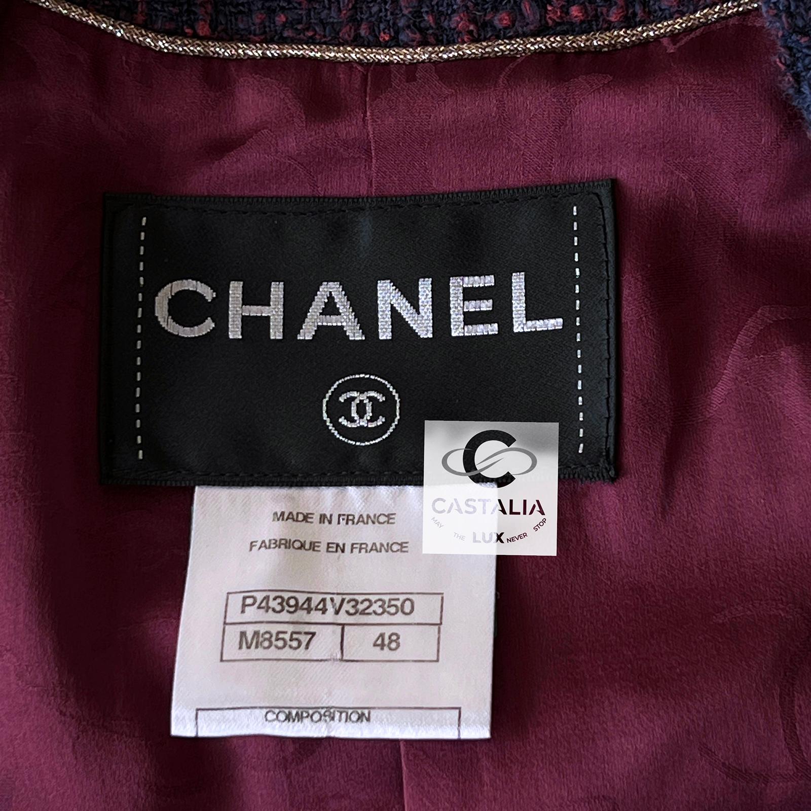 Chanel 12K$ Paris / Bombay Runway Tweed Coat 48 FR en vente 14