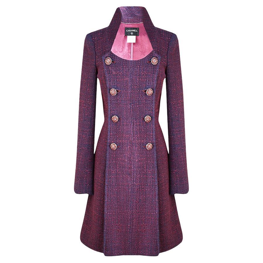 Chanel 12K$ Paris / Bombay Runway Tweed Coat 48 FR For Sale