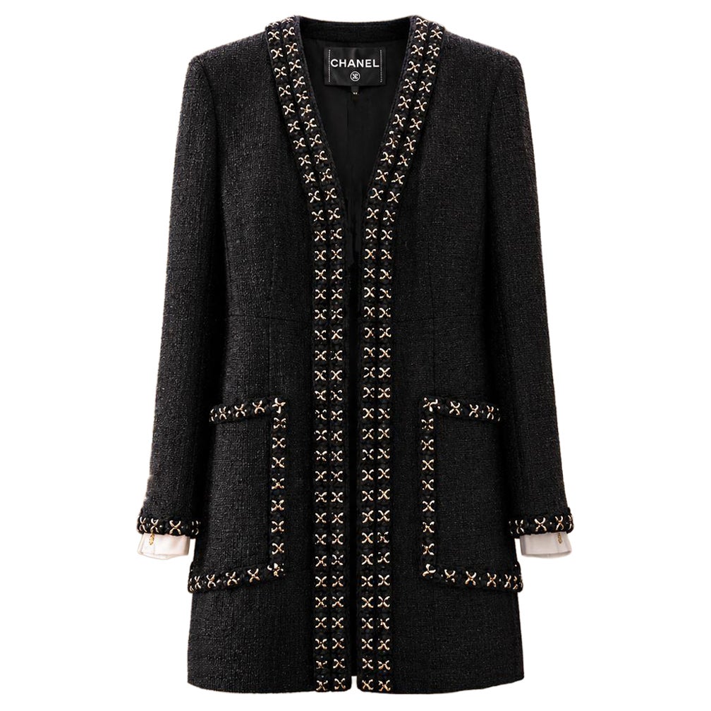 CHANEL 12K$ Paris / Cosmopolite Iconic Black Tweed Jacket 44 FR