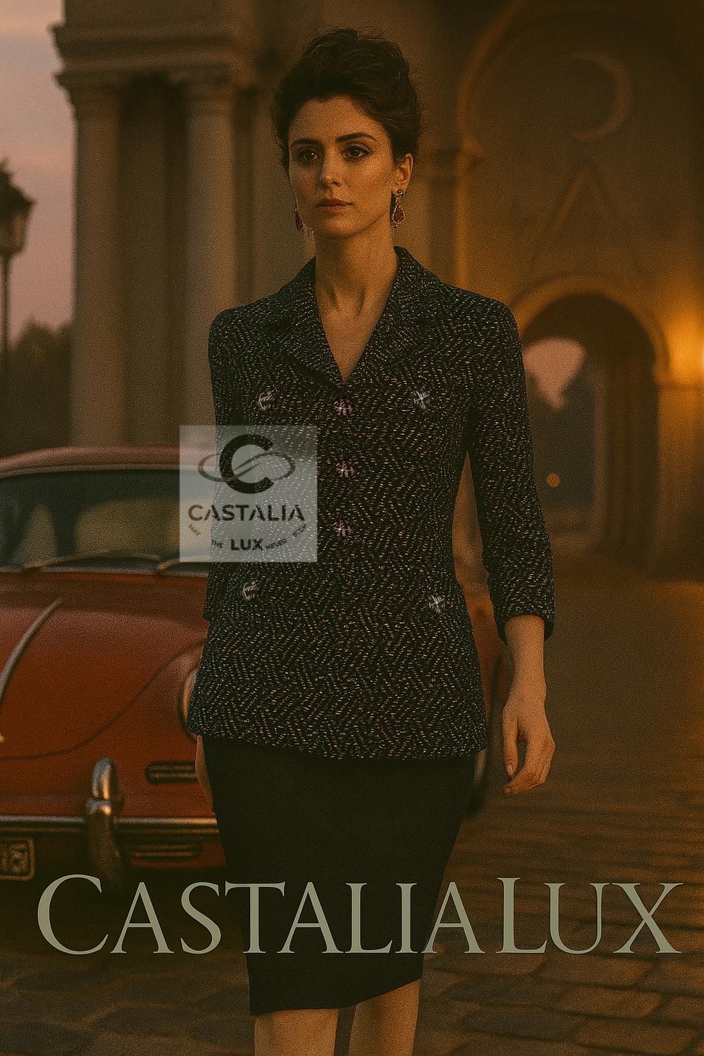 Nero Chanel 12K$ Paris / Monaco Giacca in tweed nero ricamato 34 FR in vendita