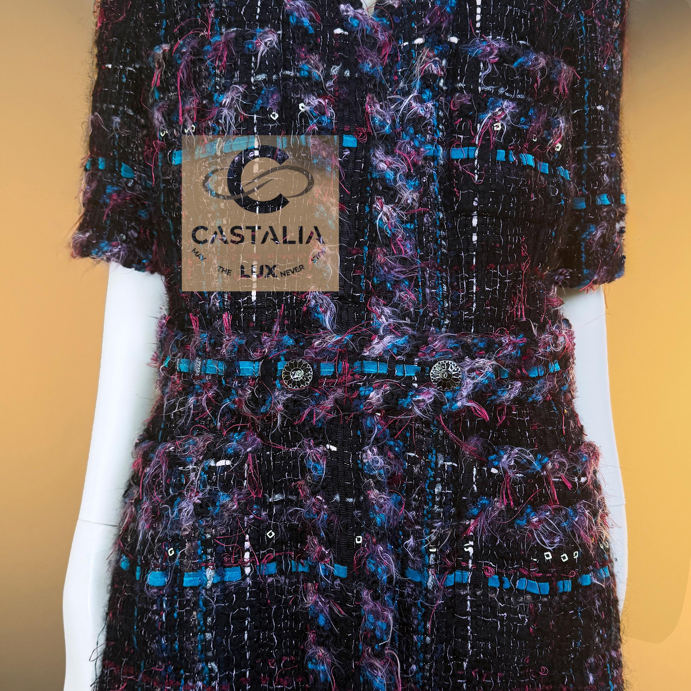 CHANEL 12K$ París / Mónaco Chaqueta de tweed Lesage con cinturón 40 FR en venta 8