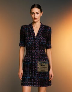 CHANEL 12K$ París / Mónaco Chaqueta de tweed Lesage con cinturón 40 FR