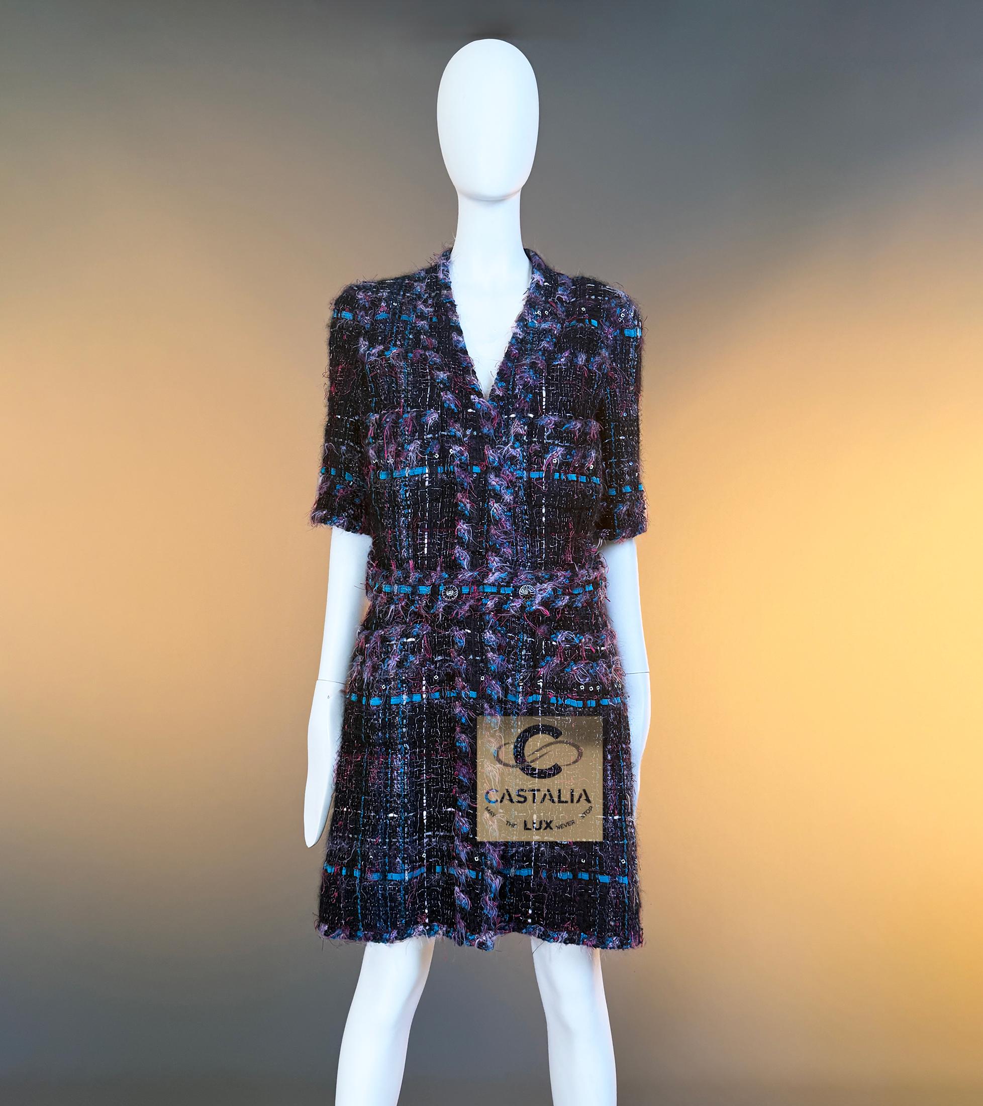 CHANEL 12K$ París / Mónaco Chaqueta de tweed Lesage con cinturón 40 FR en venta 1