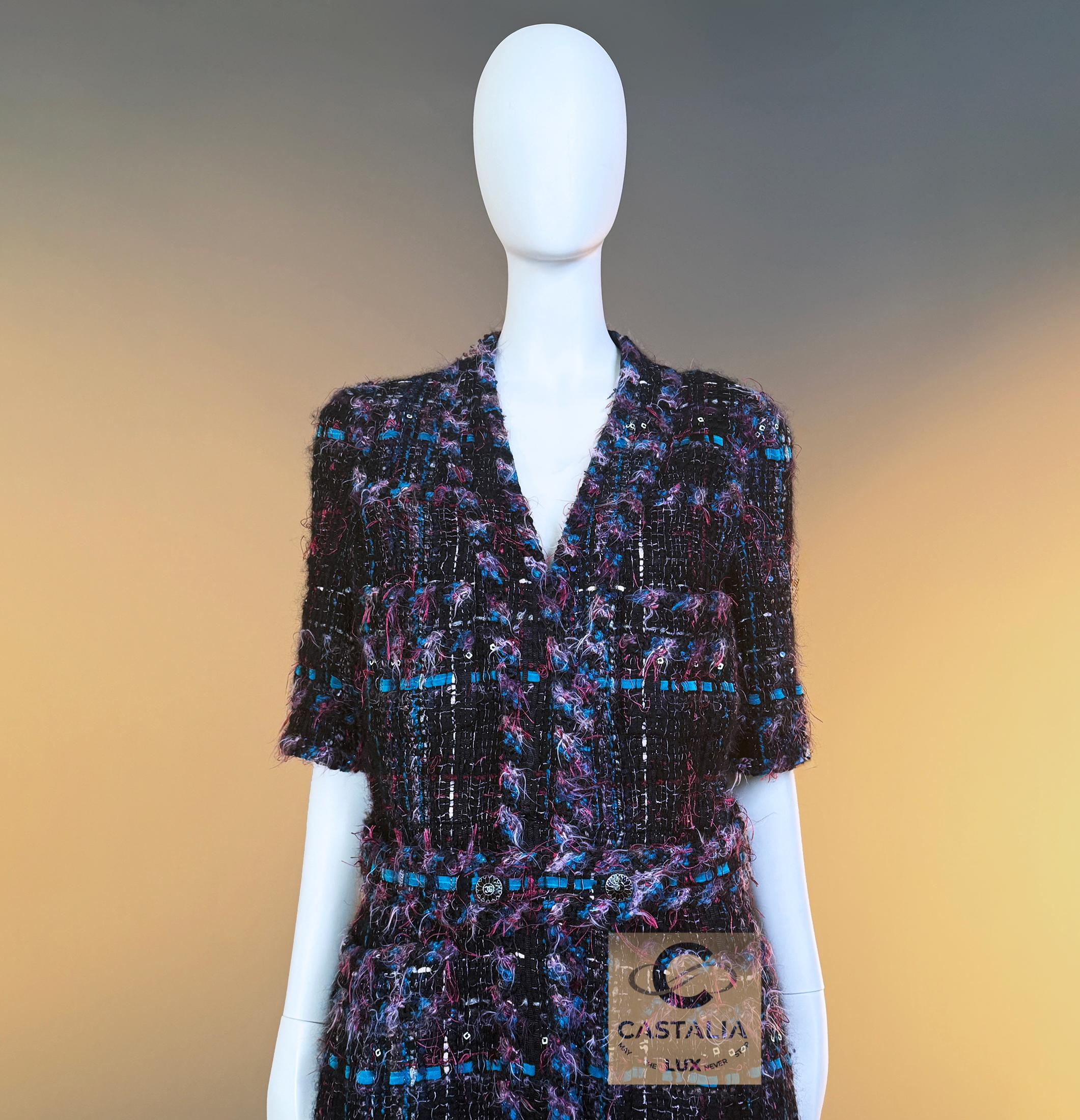 CHANEL 12K$ París / Mónaco Chaqueta de tweed Lesage con cinturón 40 FR en venta 2