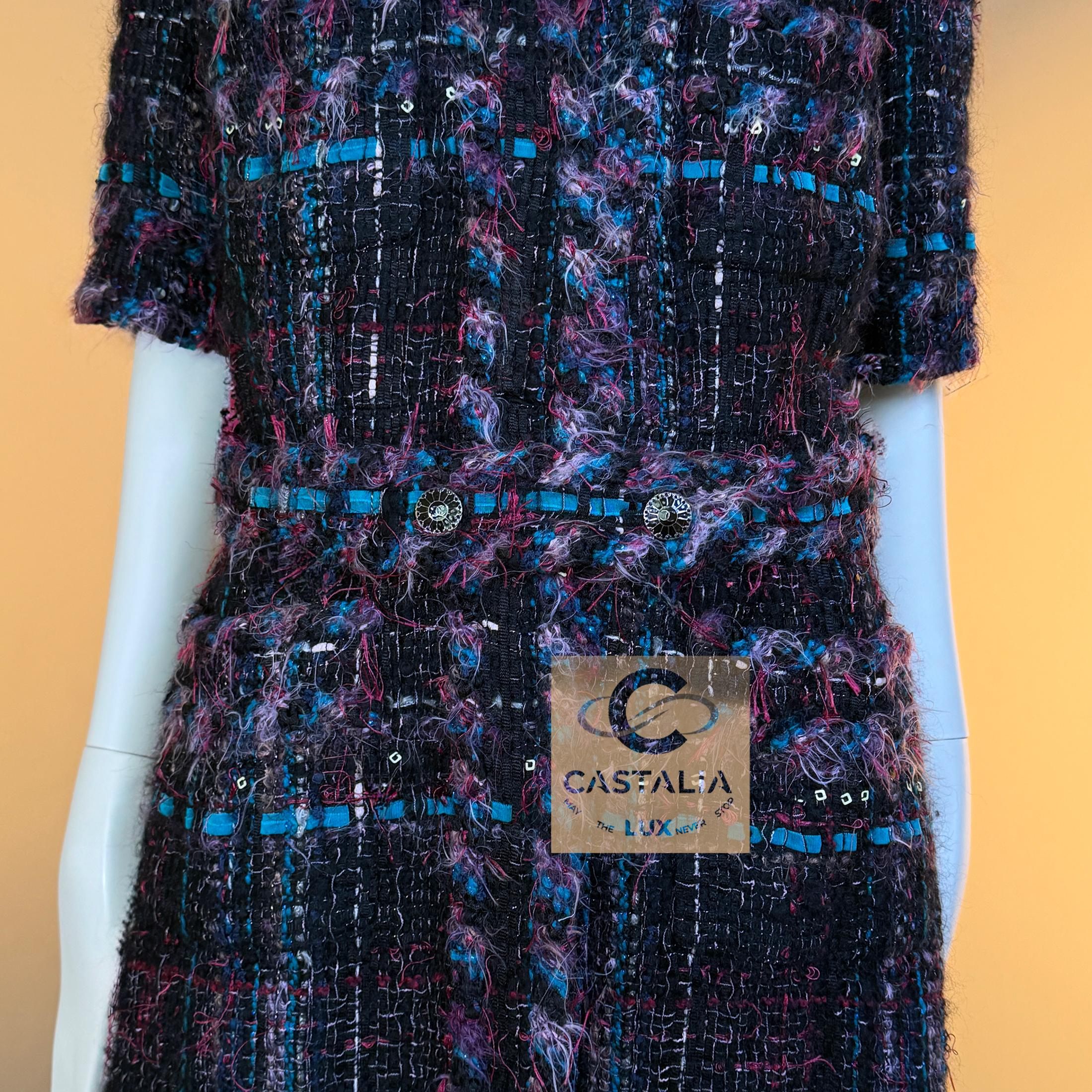 CHANEL 12K$ París / Mónaco Chaqueta de tweed Lesage con cinturón 40 FR en venta 3