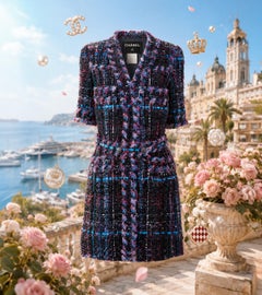 CHANEL 12K$ París / Mónaco Chaqueta de tweed Lesage con cinturón 40 FR