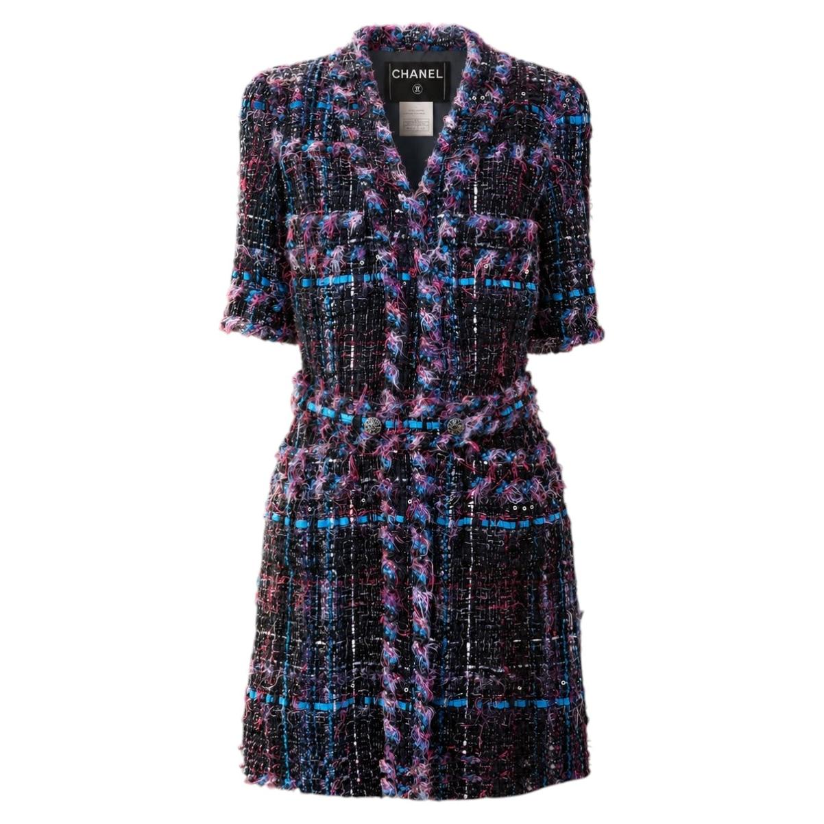 CHANEL 12K$ París / Mónaco Chaqueta de tweed Lesage con cinturón 40 FR en venta