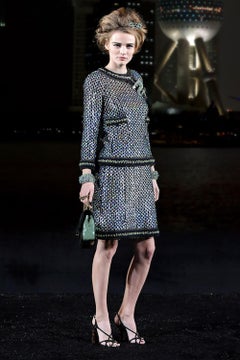 CHANEL 12K$ Paris / SHANGHAI Sequinned Black Tweed Jacket 40 FR