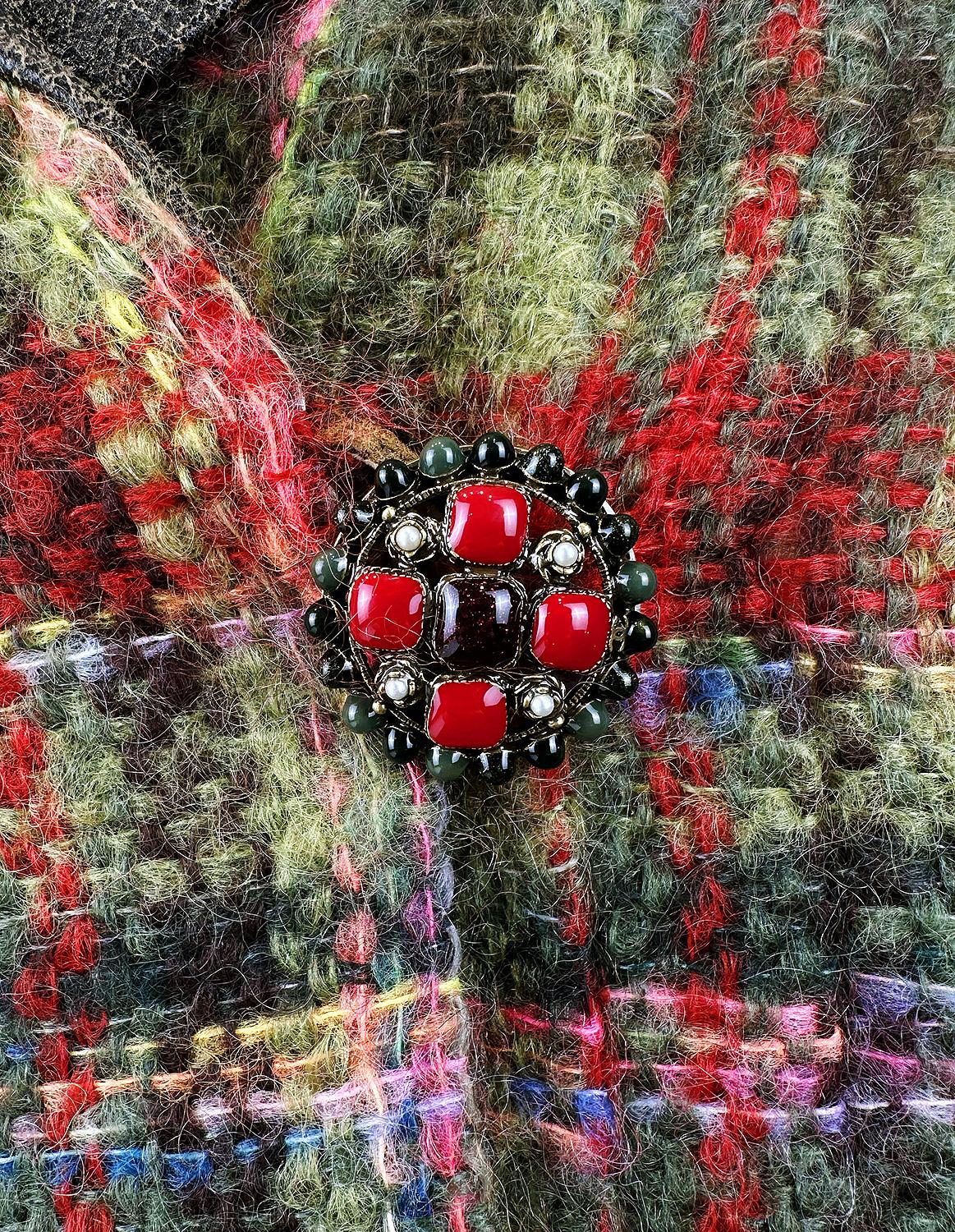 CHANEL 12K$ Raro París / Edimburgo Pasarela Chaqueta de tweed 34 FR Marrón