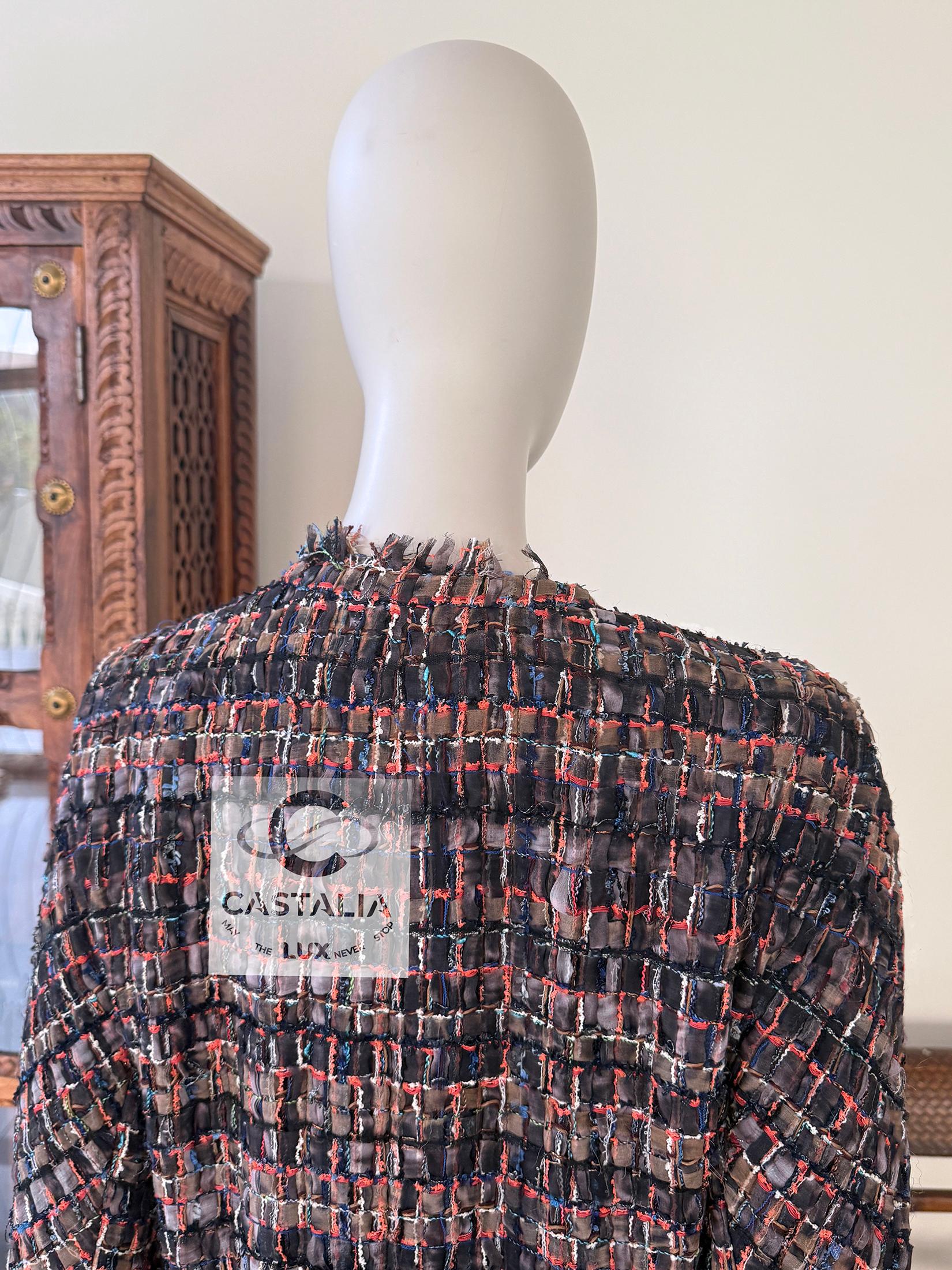 Chanel 12K$ Ribbon Tweed Jacket with CC Buttons 5