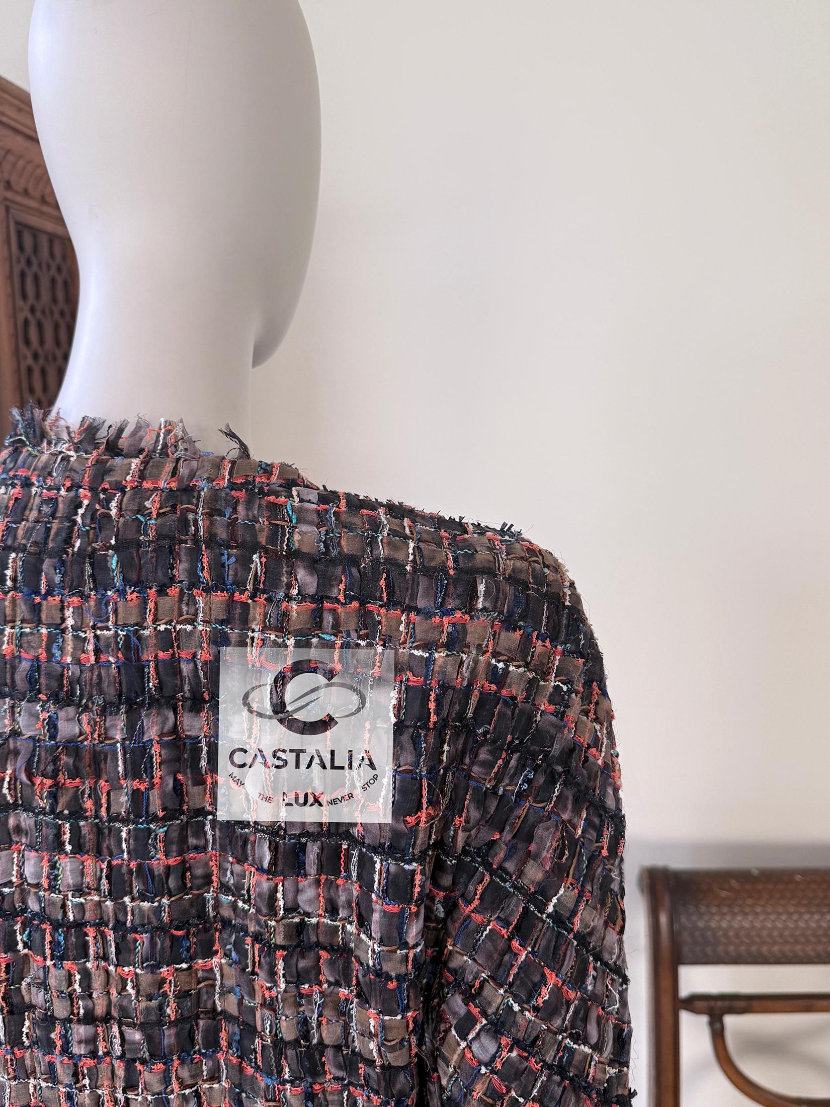 Chanel 12K$ Ribbon Tweed Jacket with CC Buttons 6