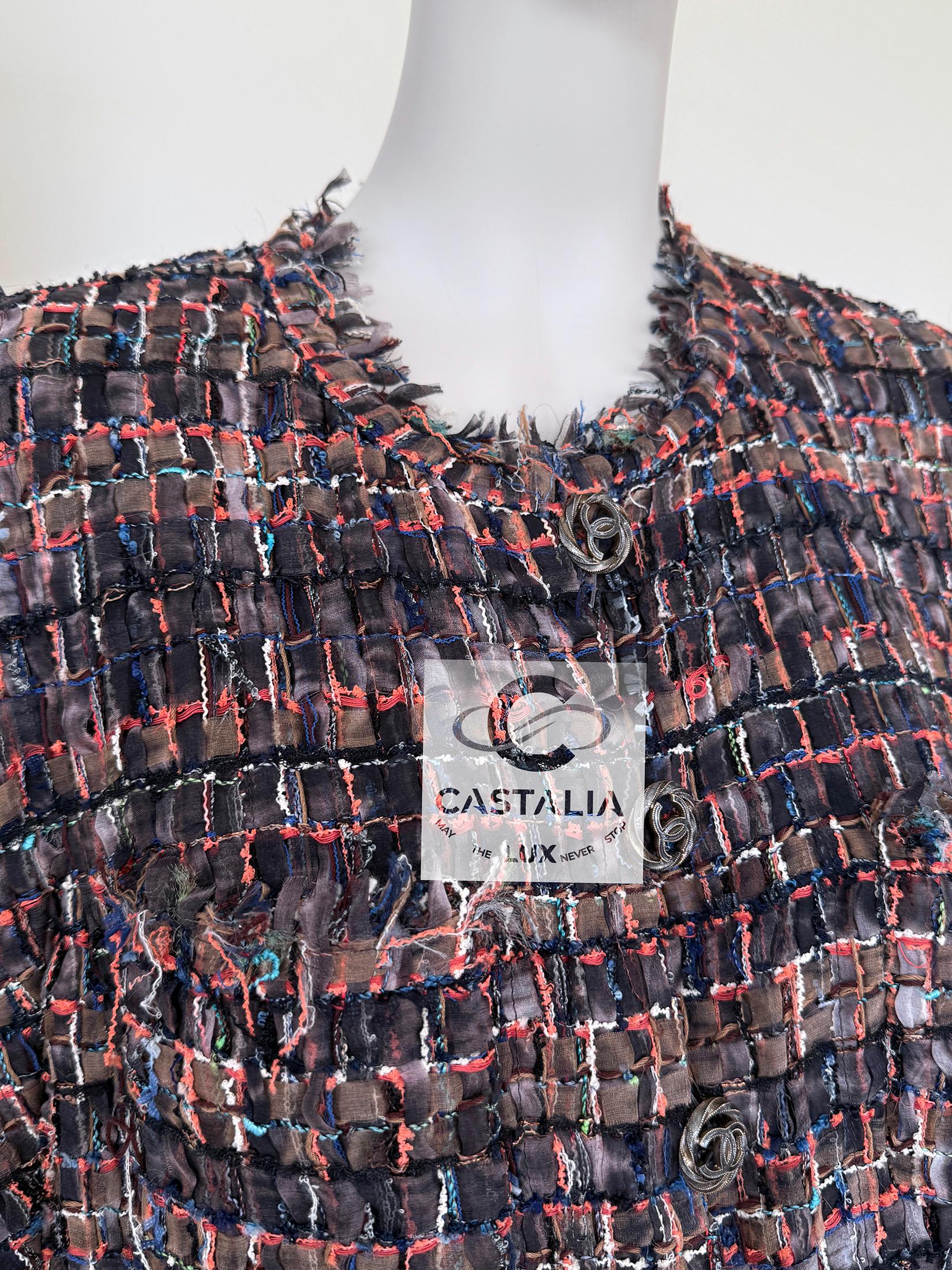 Women's or Men's Chanel 12K$ Ribbon Tweed Jacket with CC Buttons For Sale
