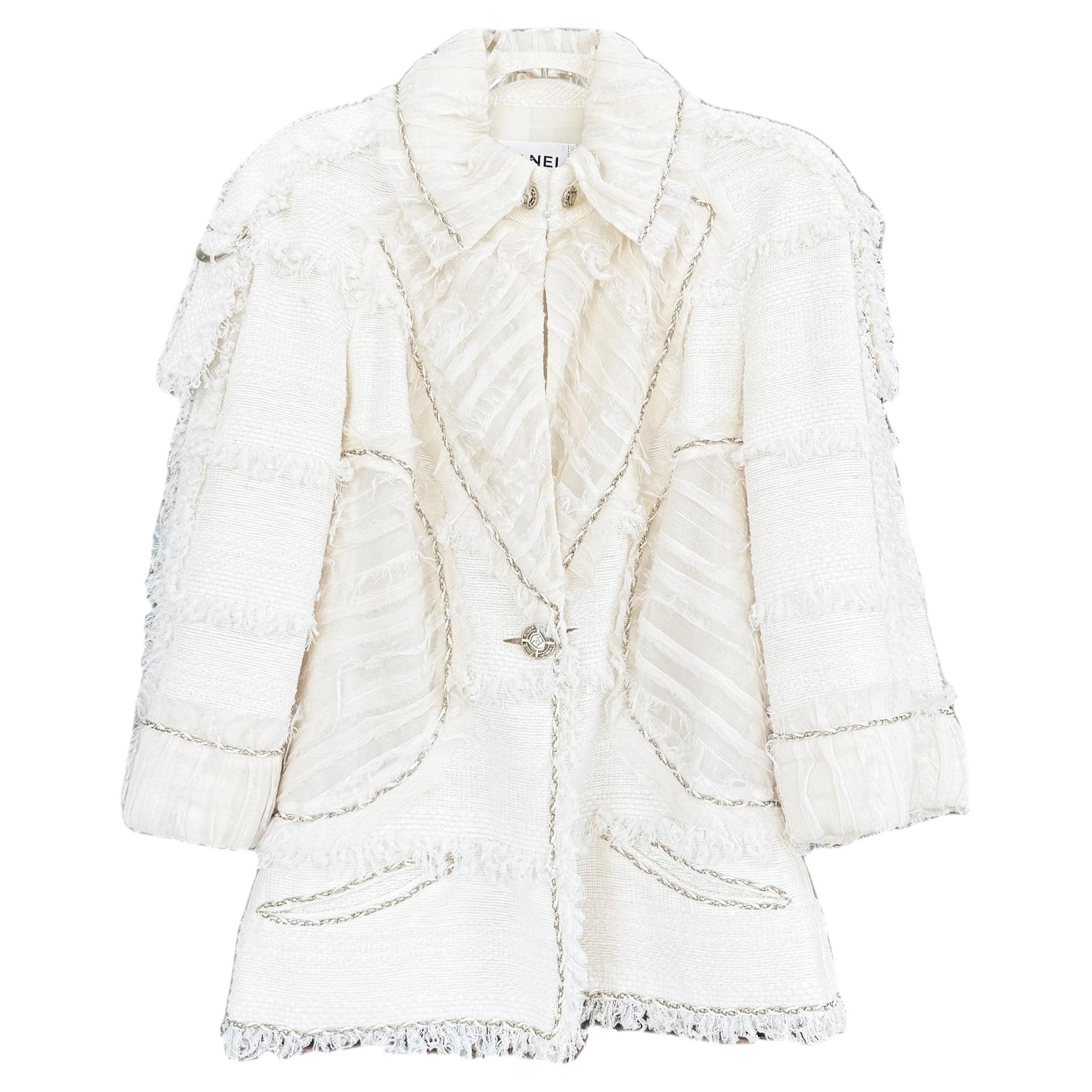 Chanel 12K$ Ultra Rare 2008 Veste en Tweed avec Chaînes 40 FR en vente