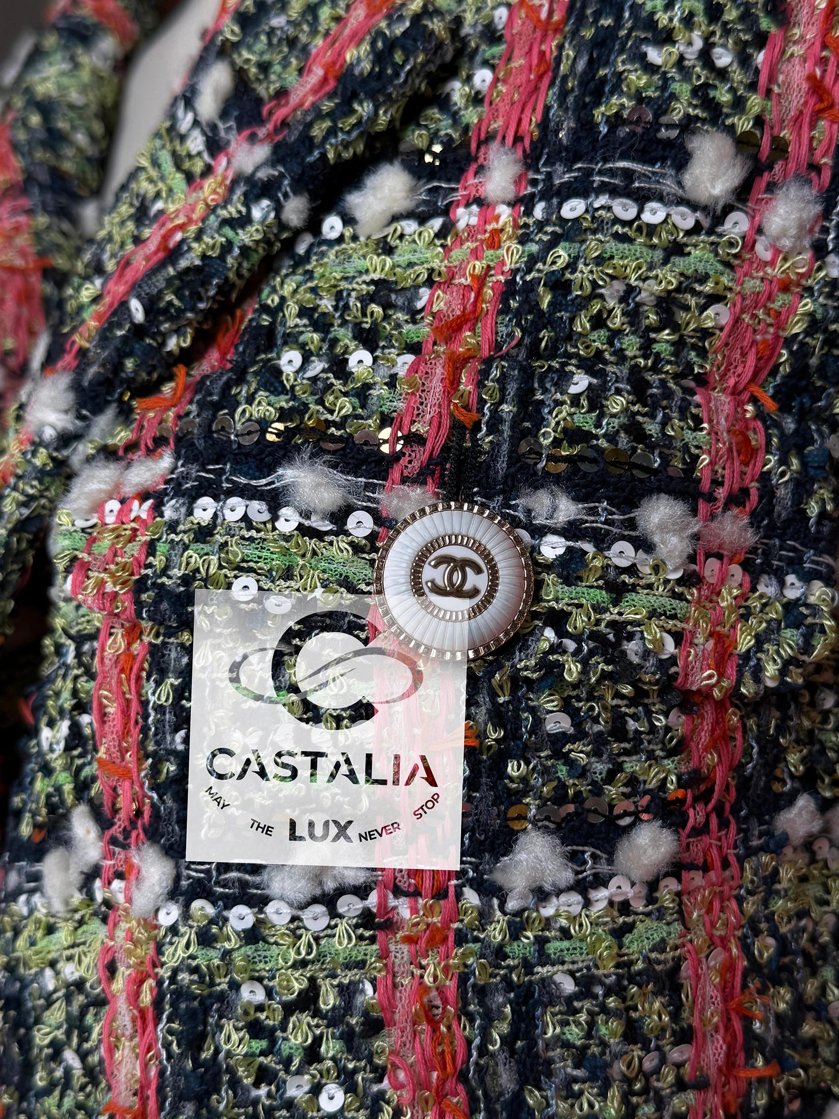 Chanel 13$ New Anna Wintour Style Lesage Tweed Jacket 38 FR For Sale 8