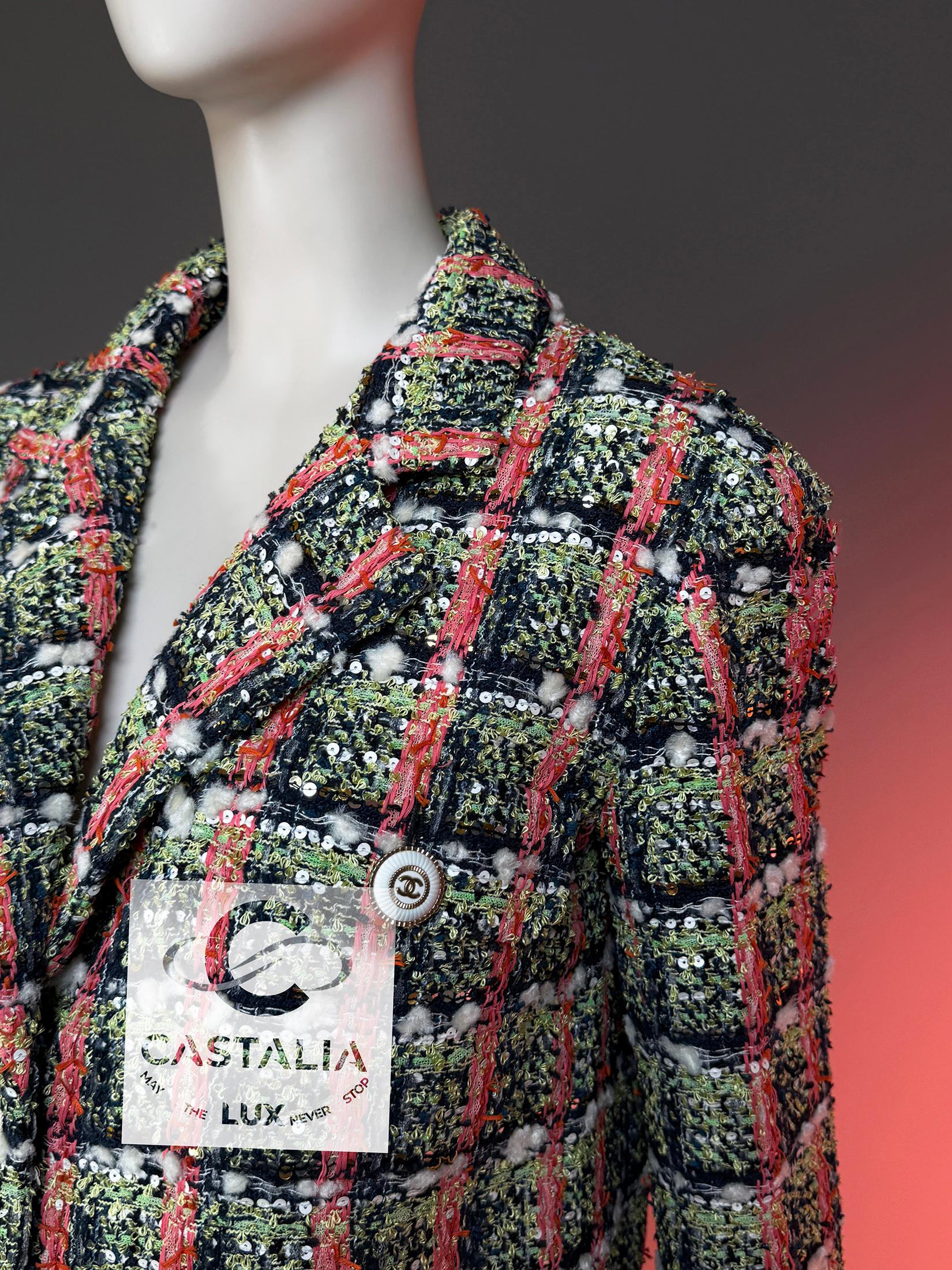 Chanel 13$ New Anna Wintour Style Lesage Tweed Jacket 38 FR For Sale 10