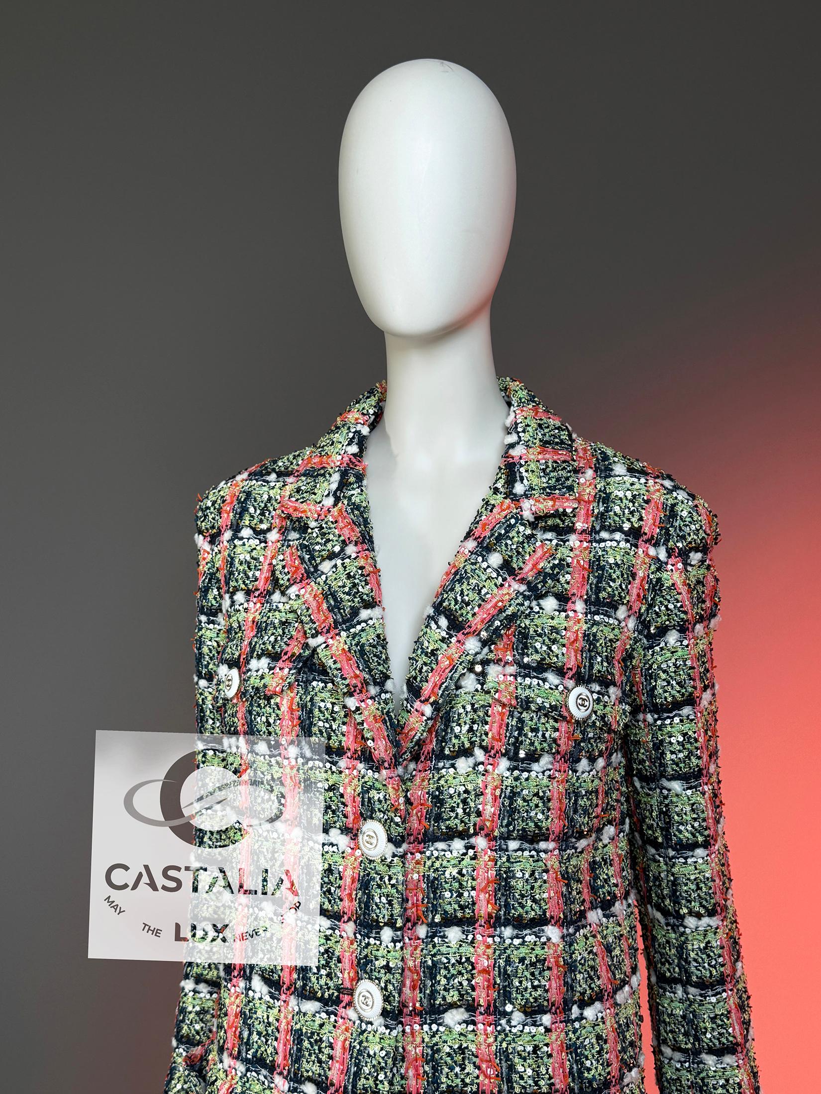 Chanel 13$ New Anna Wintour Style Lesage Tweed Jacket 38 FR For Sale 13