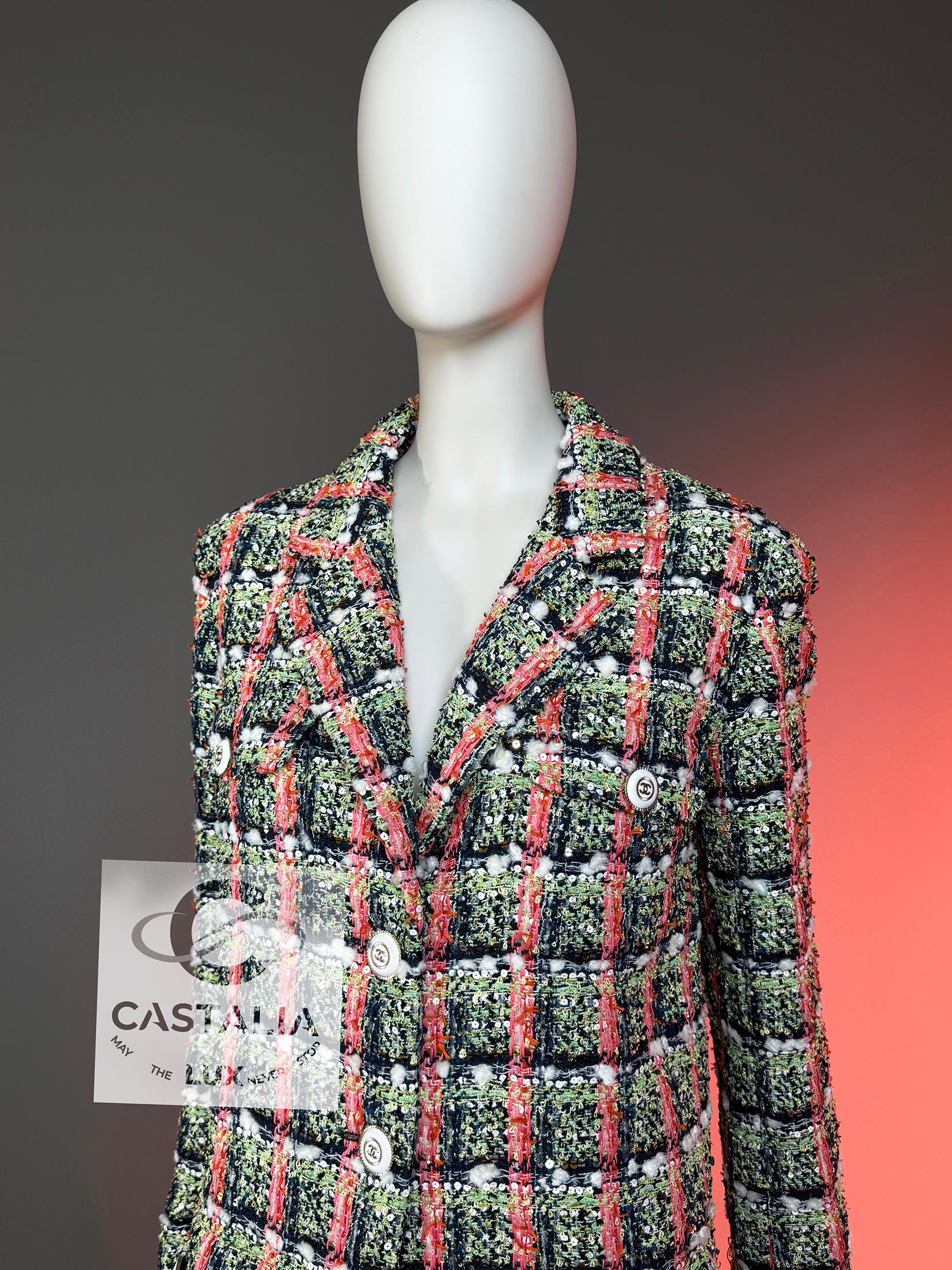 Chanel 13$ New Anna Wintour Style Lesage Tweed Jacket 38 FR For Sale 1