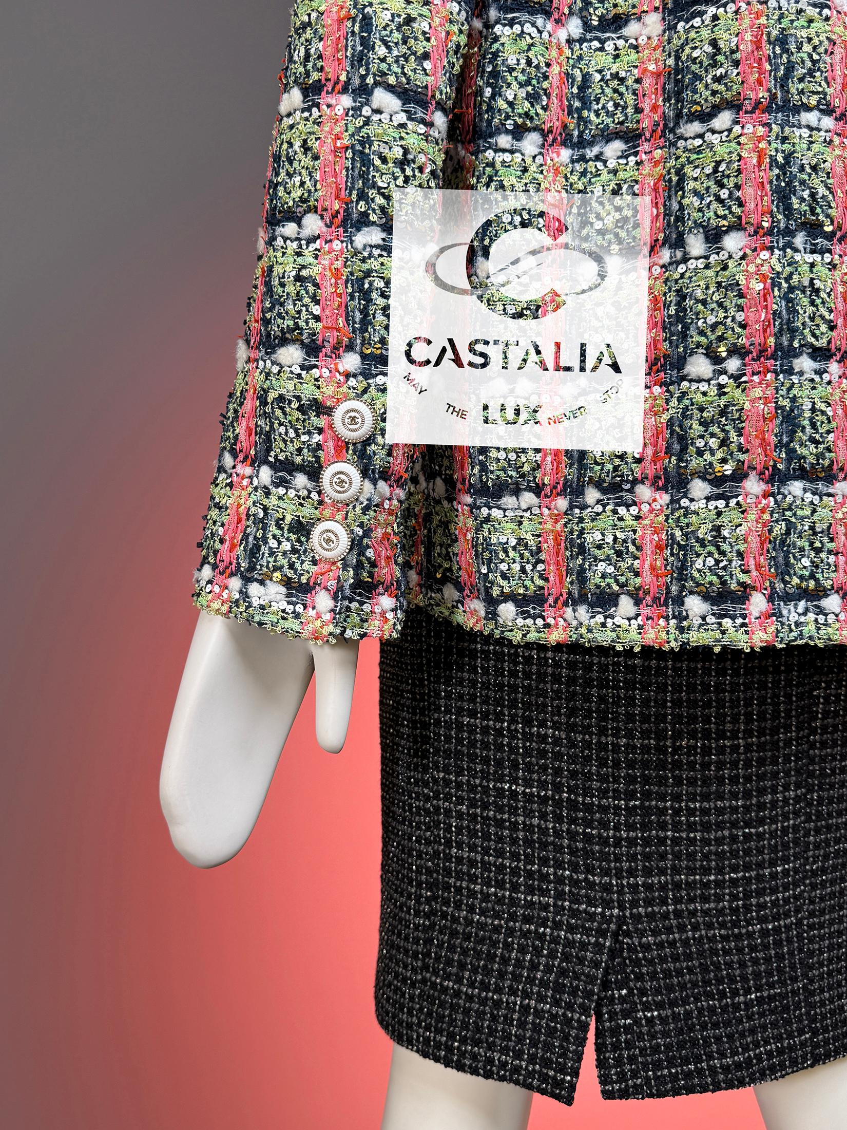 Chanel 13$ New Anna Wintour Style Lesage Tweed Jacket 38 FR For Sale 3
