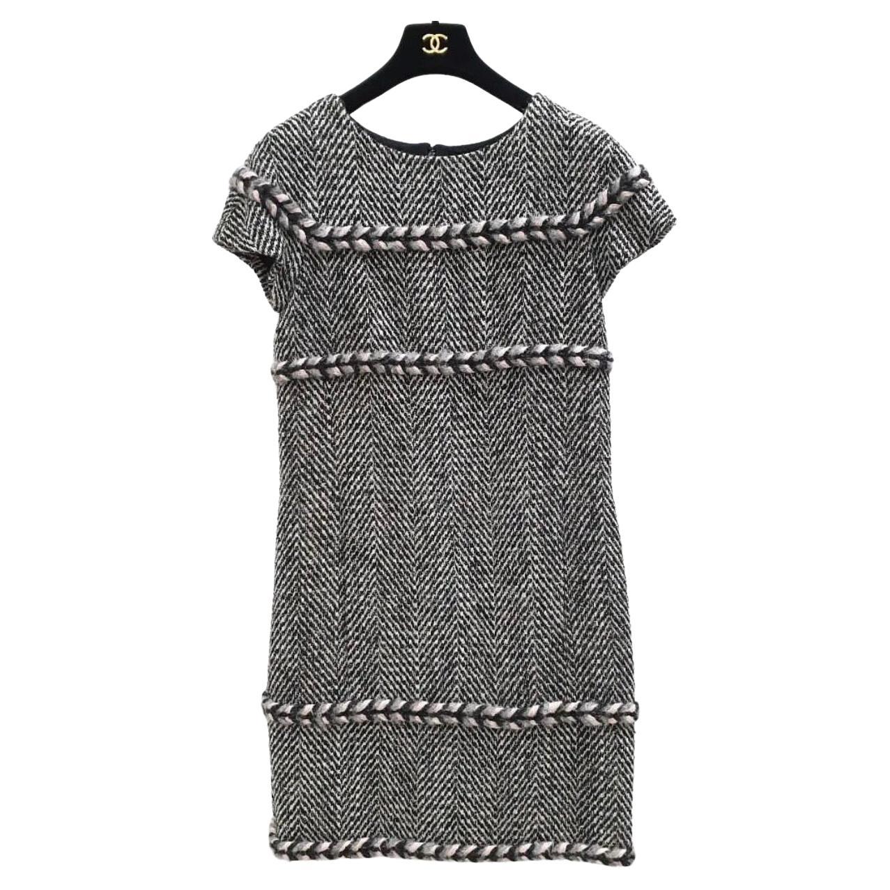 CHANEL Tweed Sleeveless Dress Women Size 36 Pastel Color Mix Sequin From  Japan