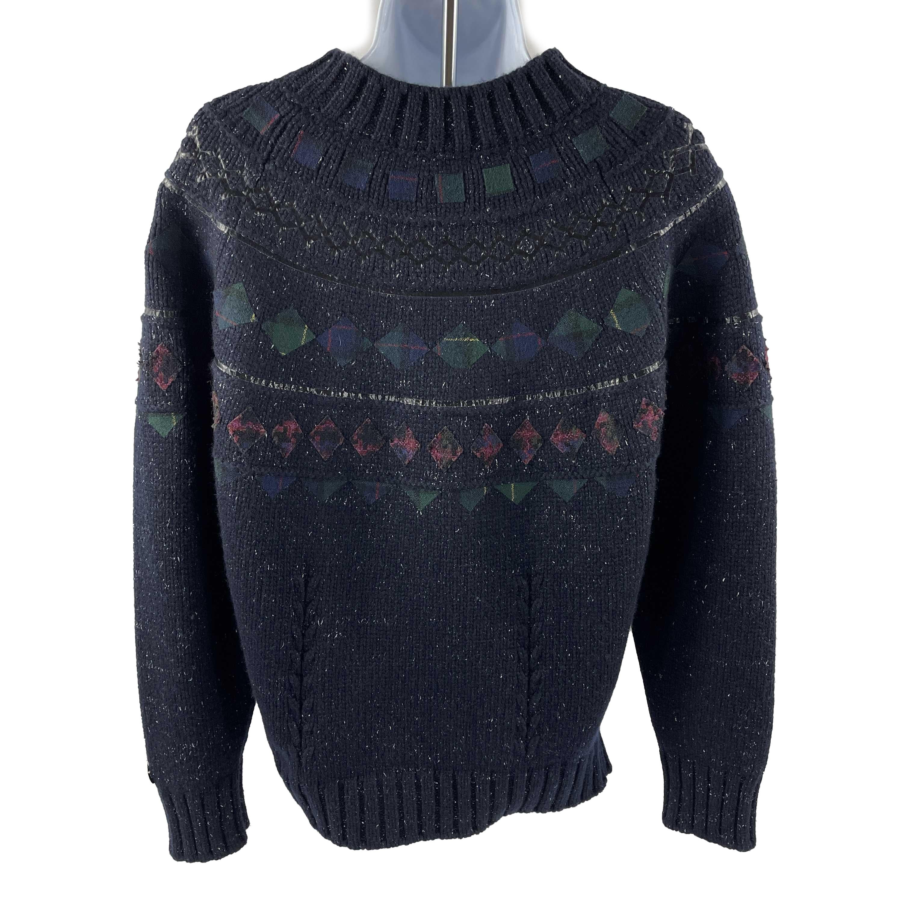 CHANEL 13A Cashmere Navy 'Fair Isle' Knit Pullover Sweater FR 36 US 4 2