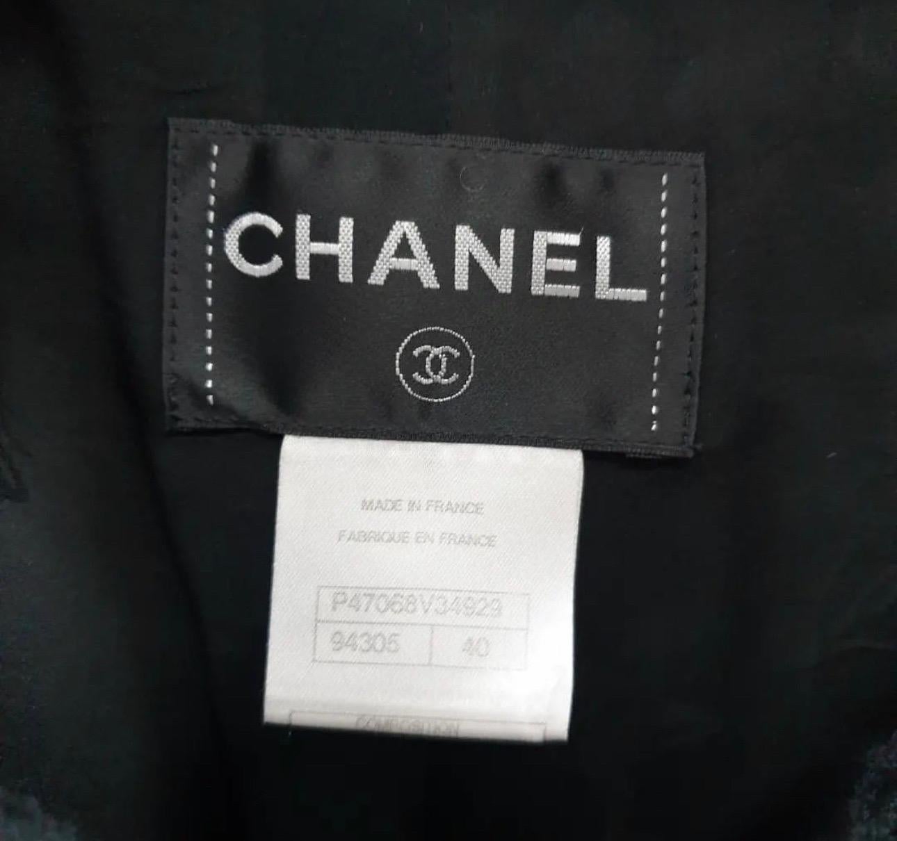  CHANEL 13A Cyber Tweed Bomber Black Jacket Skirt Suit In Excellent Condition In Krakow, PL