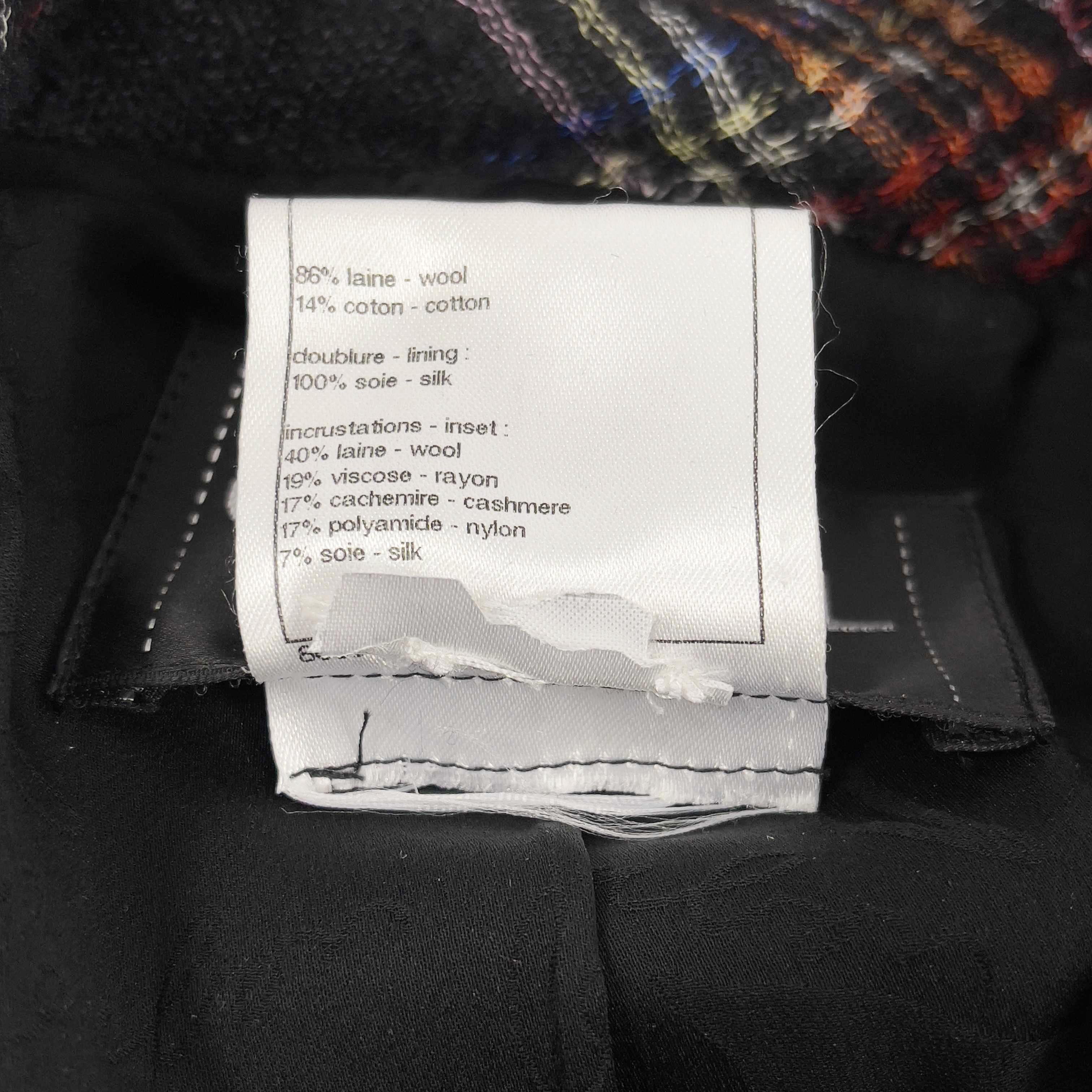 CHANEL -13A Paris-Edinburgh Black Tweed Plaid Jacket - Gripoix Buttons - 36 US 6 1