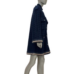 Chanel 13B Black Wool Cashmere Chunky Knit Sweater Coat Sz.38