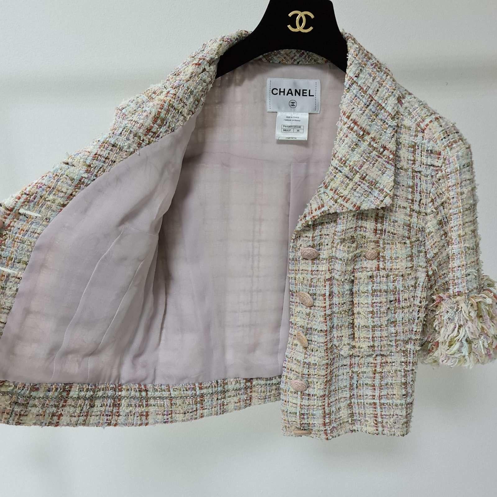 Chanel  13C Jacket Blazer Tweed SkirtVersailles Fantasy Pastel Suit   3