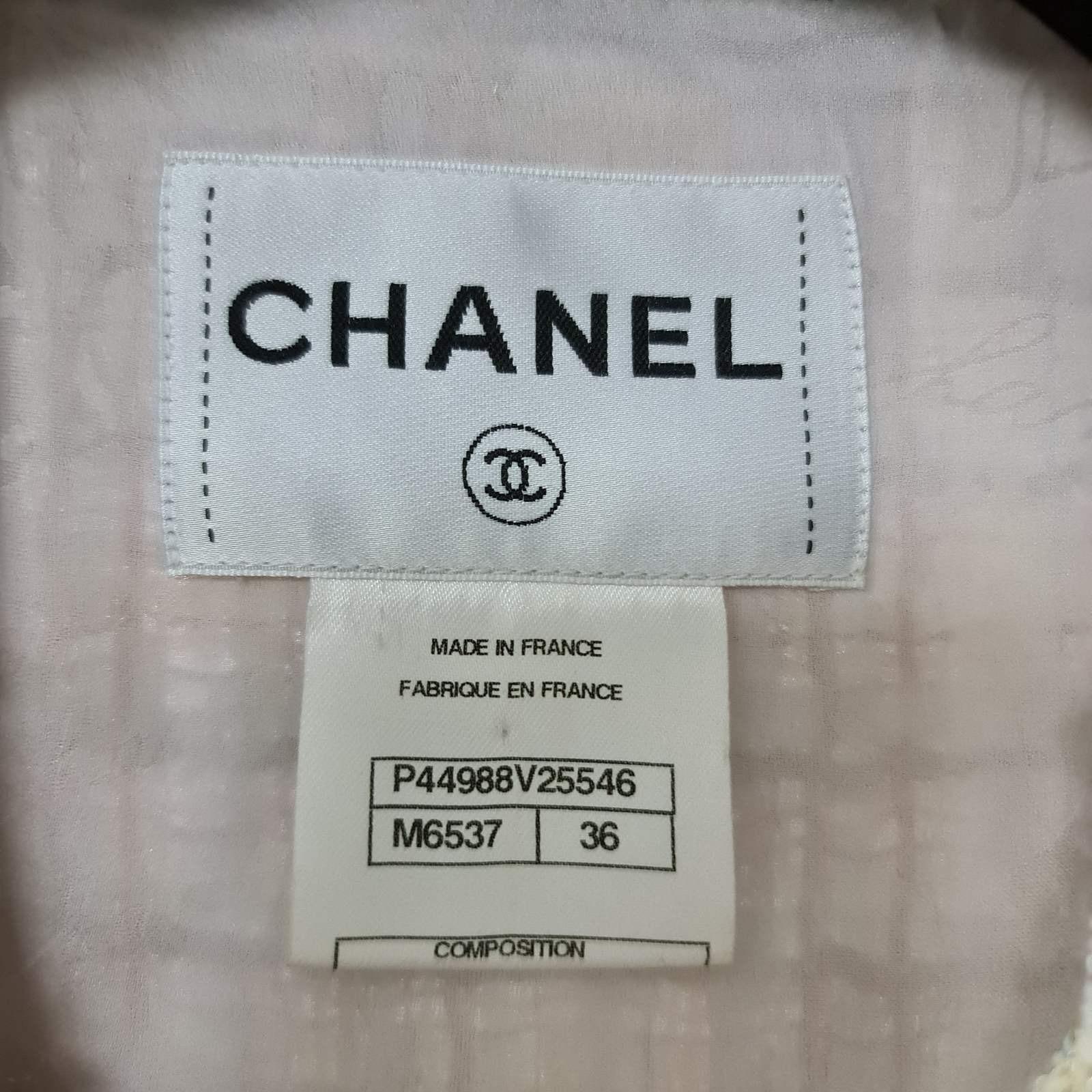 Women's Chanel  13C Jacket Blazer Tweed SkirtVersailles Fantasy Pastel Suit  