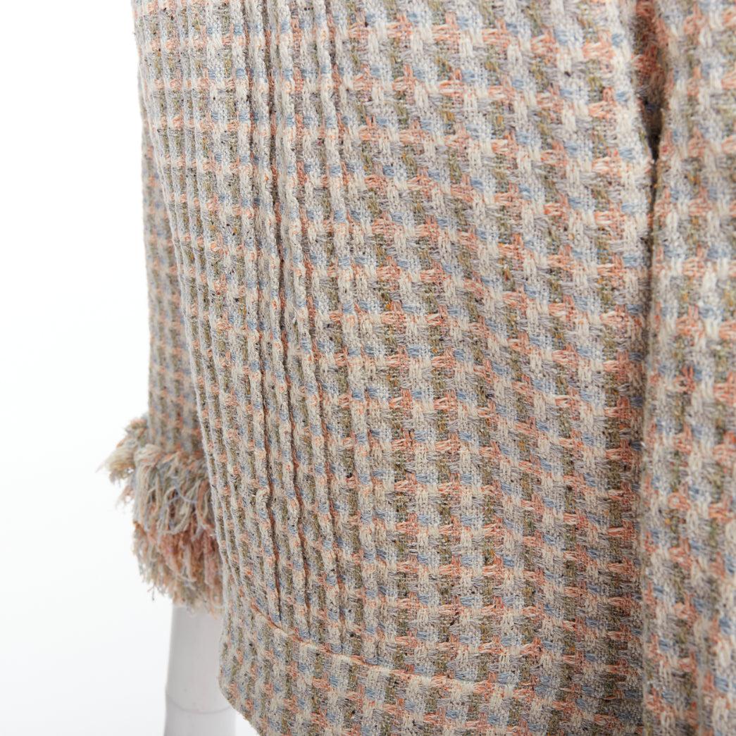 CHANEL 13C Rose Garden Lesage tweed ruffle detail cropped jacket FR38 M For Sale 5