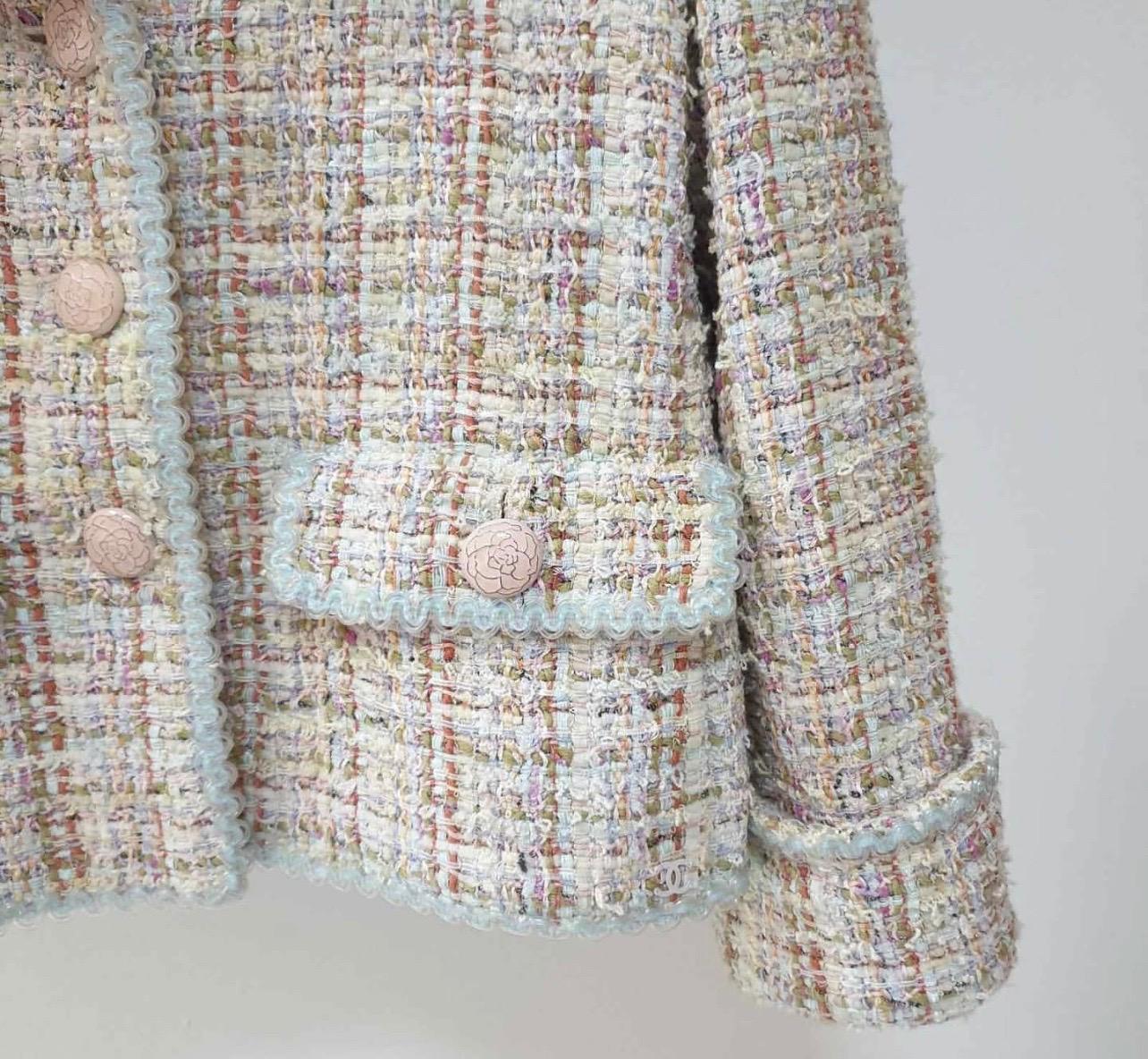 Gray CHANEL 13C Tweed Lesage Jacket Blazer