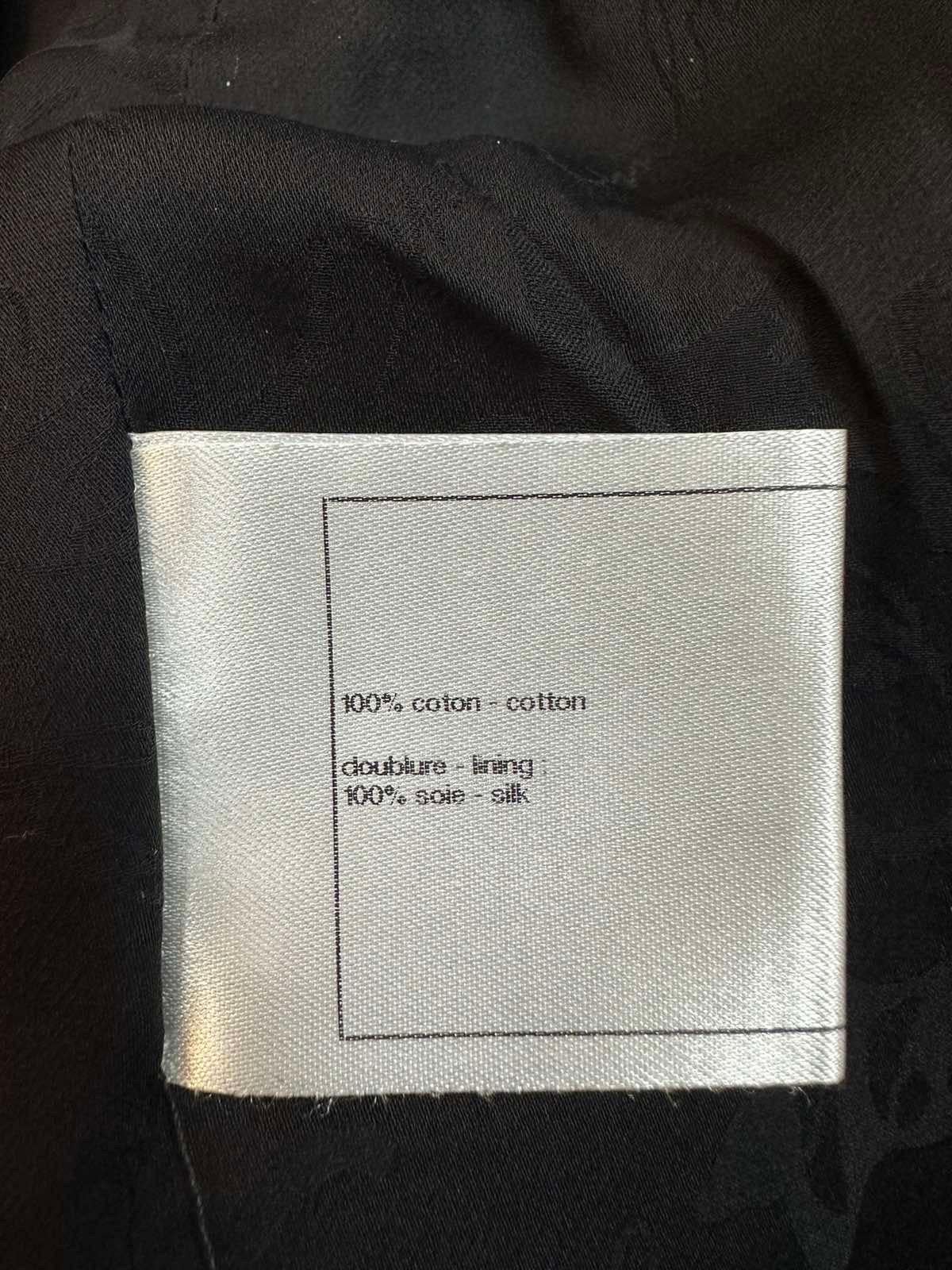 Black CHANEL 13C Versailles BLUE TRIM CAMELLIA GRIPOIX BUTTONS JACKET Sz.38 For Sale