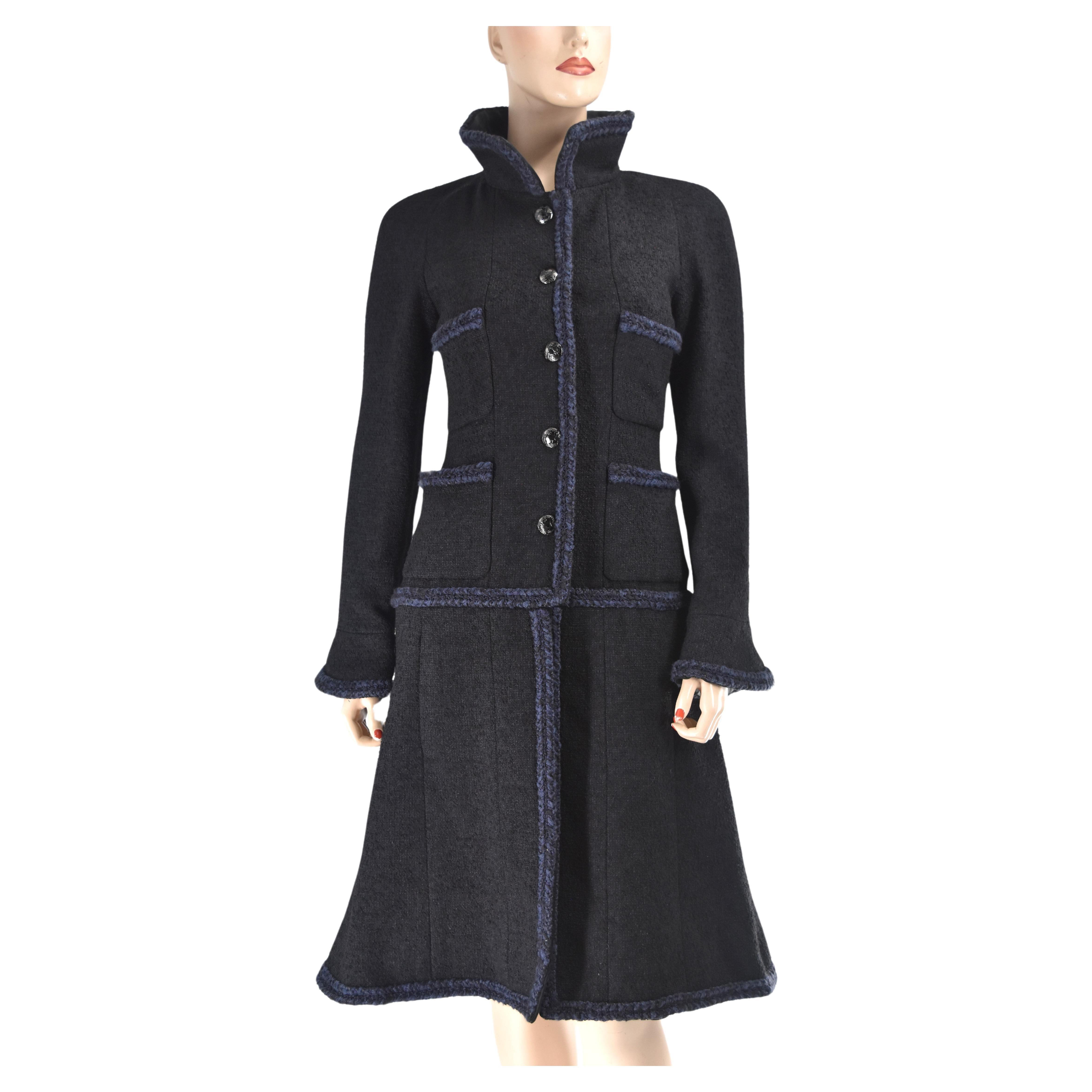 Chanel 13K 2013 NWT Most Wanted Runway Braided Trim Coat Dress FR 38 For Sale