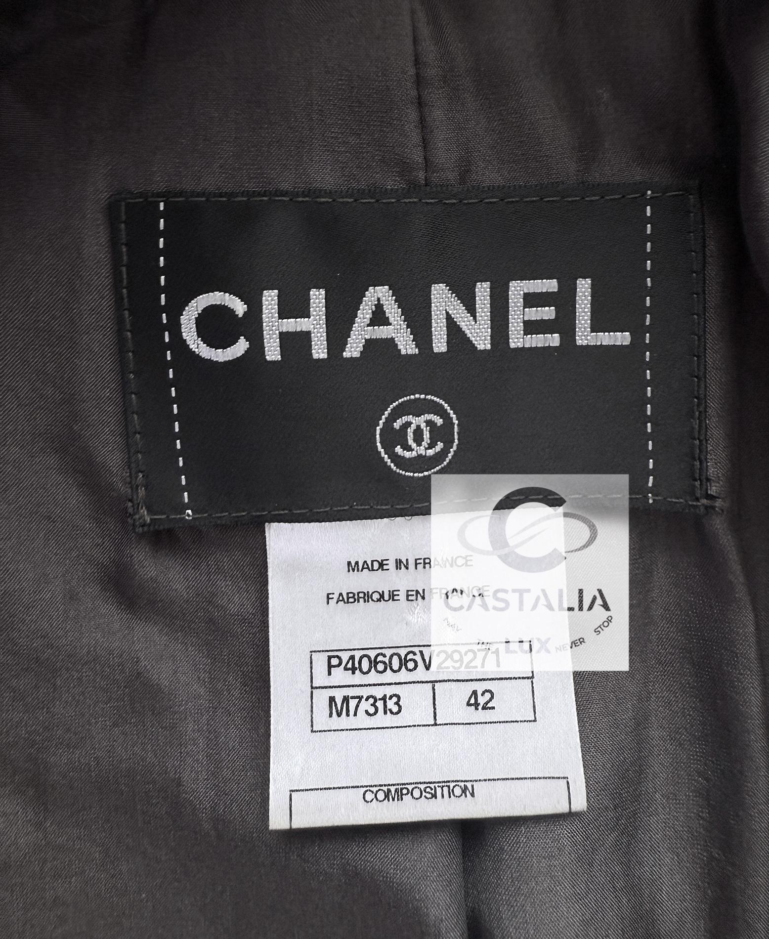 Chanel 13K$ Beige Ribbon Tweed Jacket 42 FR For Sale 7
