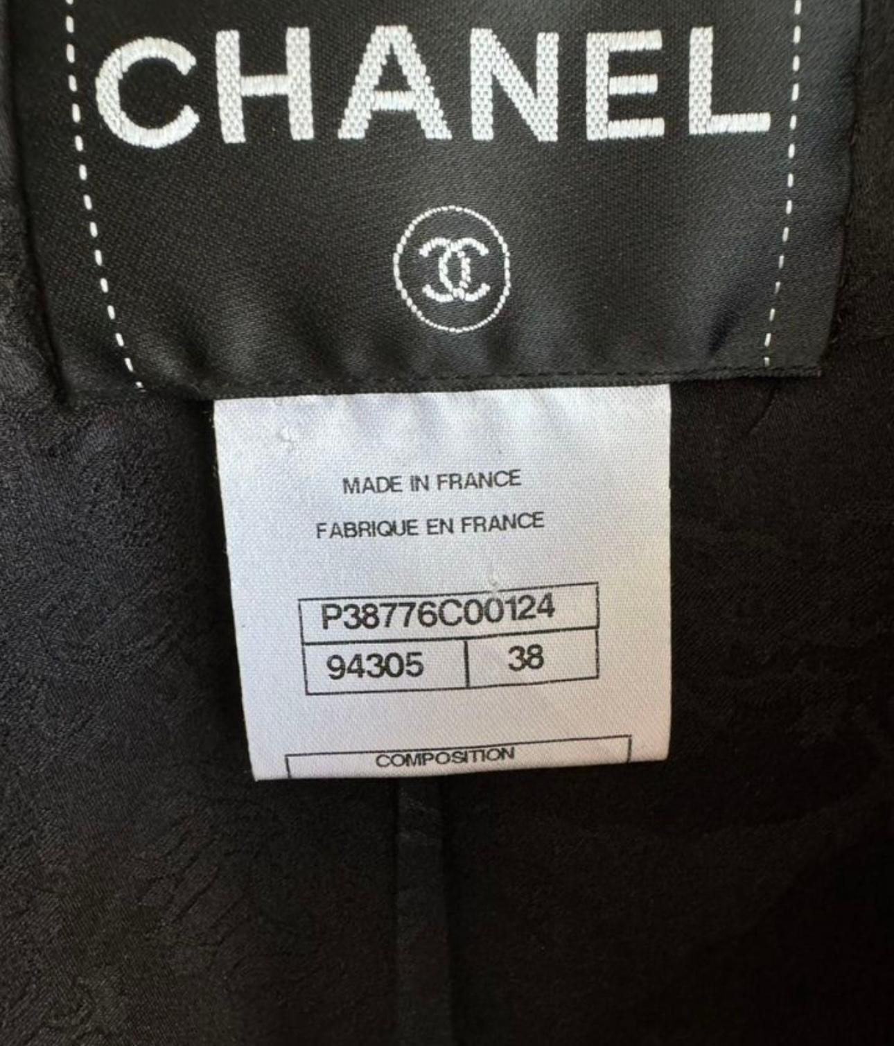 Chanel 13K$ Camellia Applique Black Leather Jacket 38 FR 6