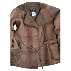 Used Chanel 13K$ CC Buttons Camel Shearling Jacket