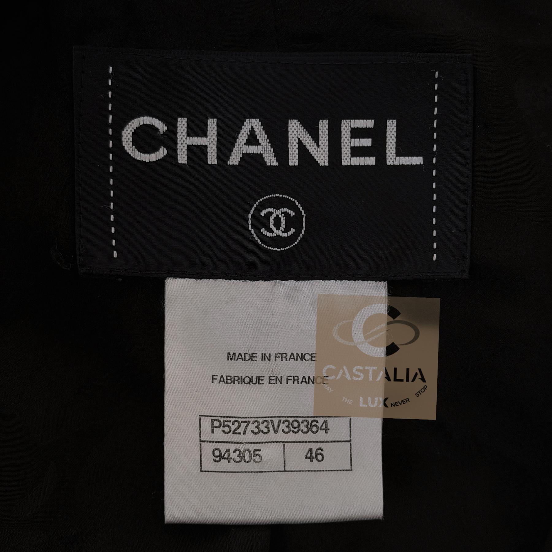 CHANEL 13K$ COCO Brasserie Statement Chaqueta de tweed negro 36 FR en venta 8