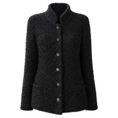 CHANEL 13K$ COCO Brasserie Statement Black Tweed Jacket 36 FR